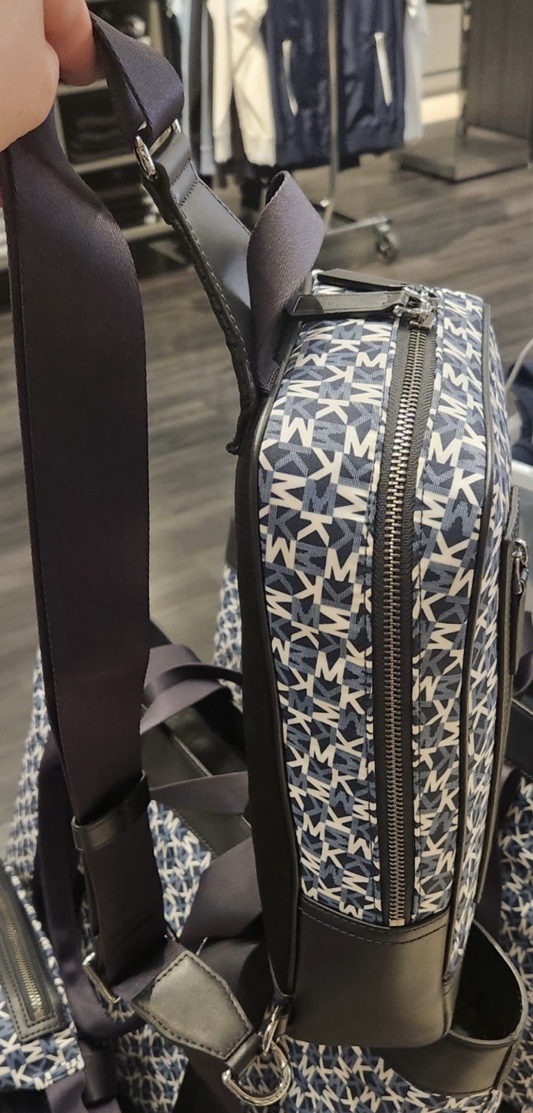 Michael Kors Lautner Logo Print Sling Pack Blue