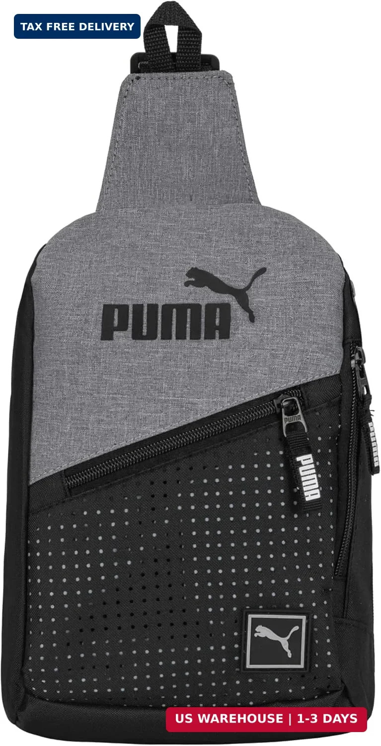 PUMA EVERCAT SIDEWALL SLING BACKPACK, One Size, Heather Grey