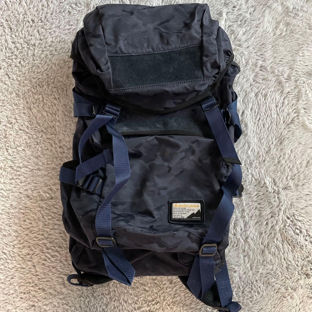 Masterpiece Backpack Fade Navy Camouflage Used, Outdoor-Ready, 28x58x18cm