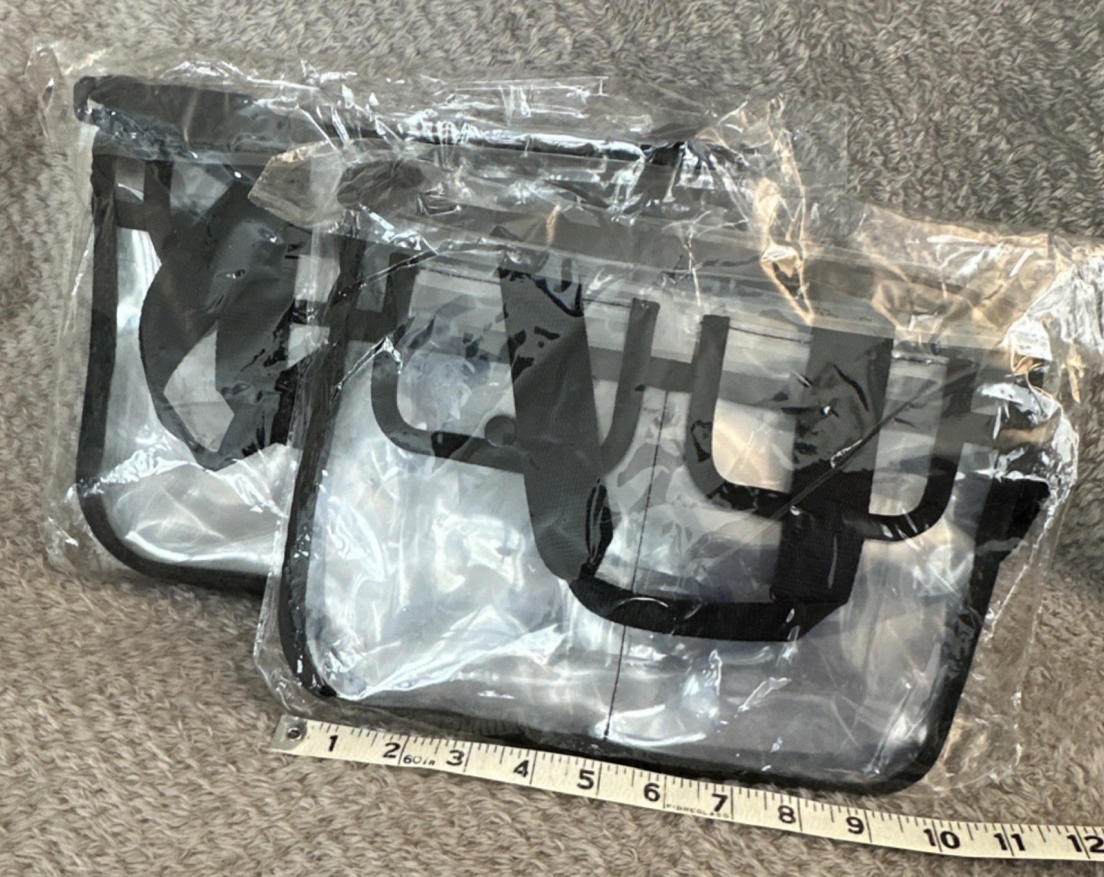 2 for 1 Price – 2 Clear Stadium Event Bags with Adjustable Strap 3 Outer Pockets