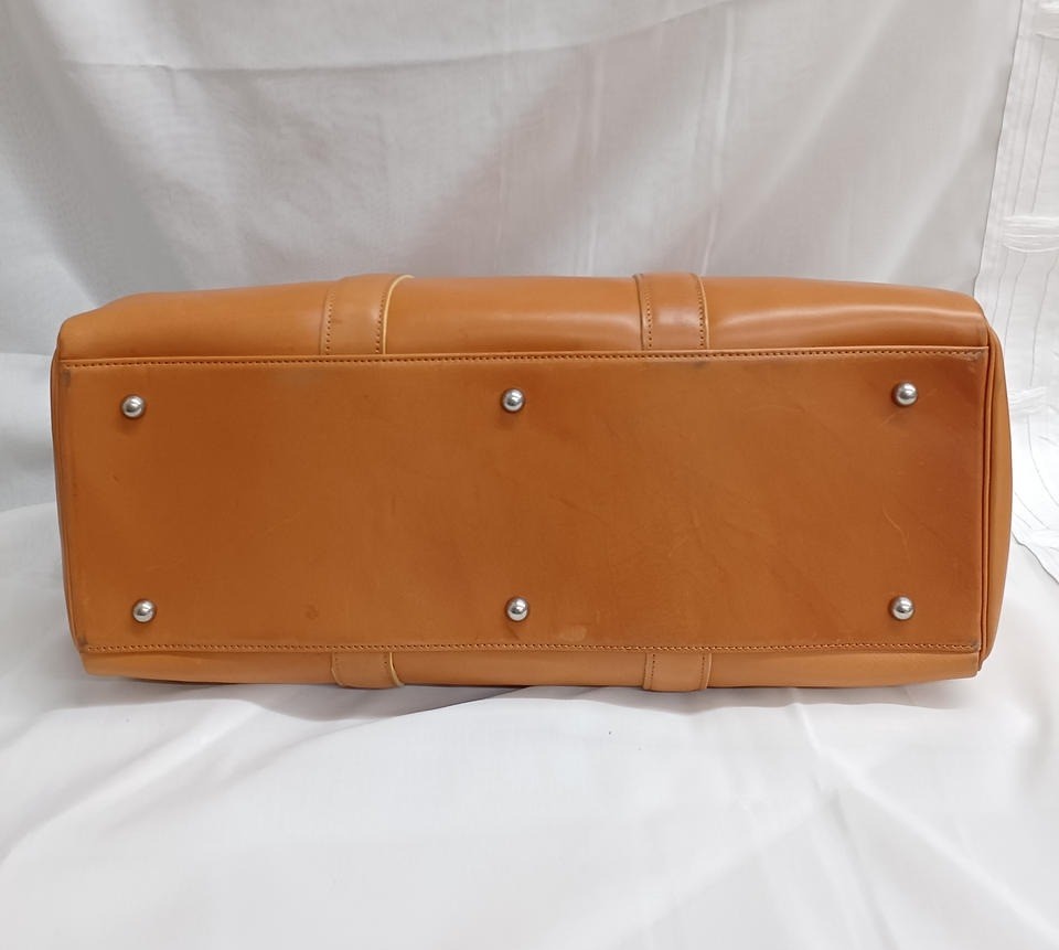 PORTER TAND Boston bag Camel Brown Leather Men Duffle bag Large capacity