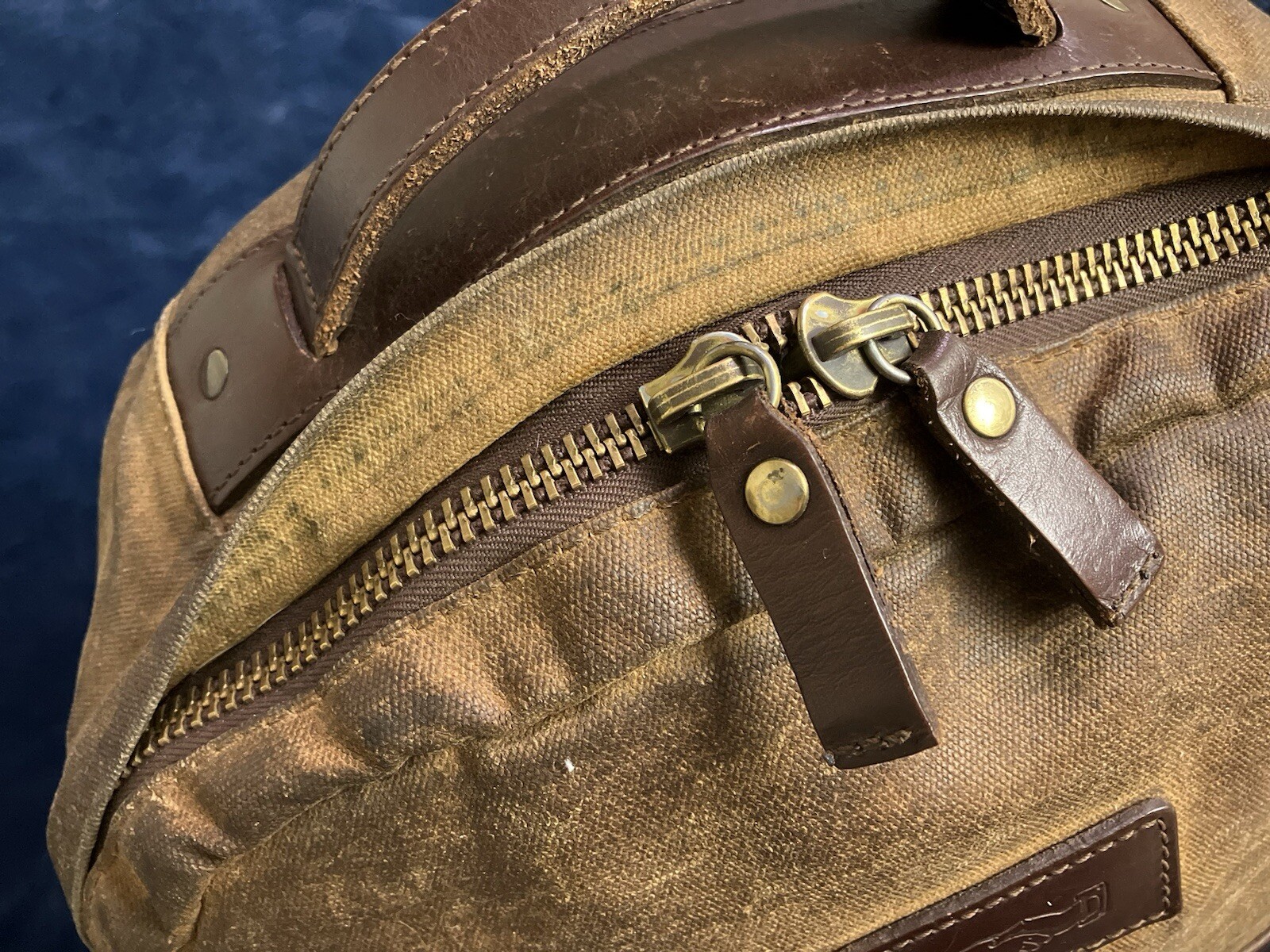 Mission Mercantile Backpack Waxed Canvas Leather Large Laptop Day Bag ISSUES