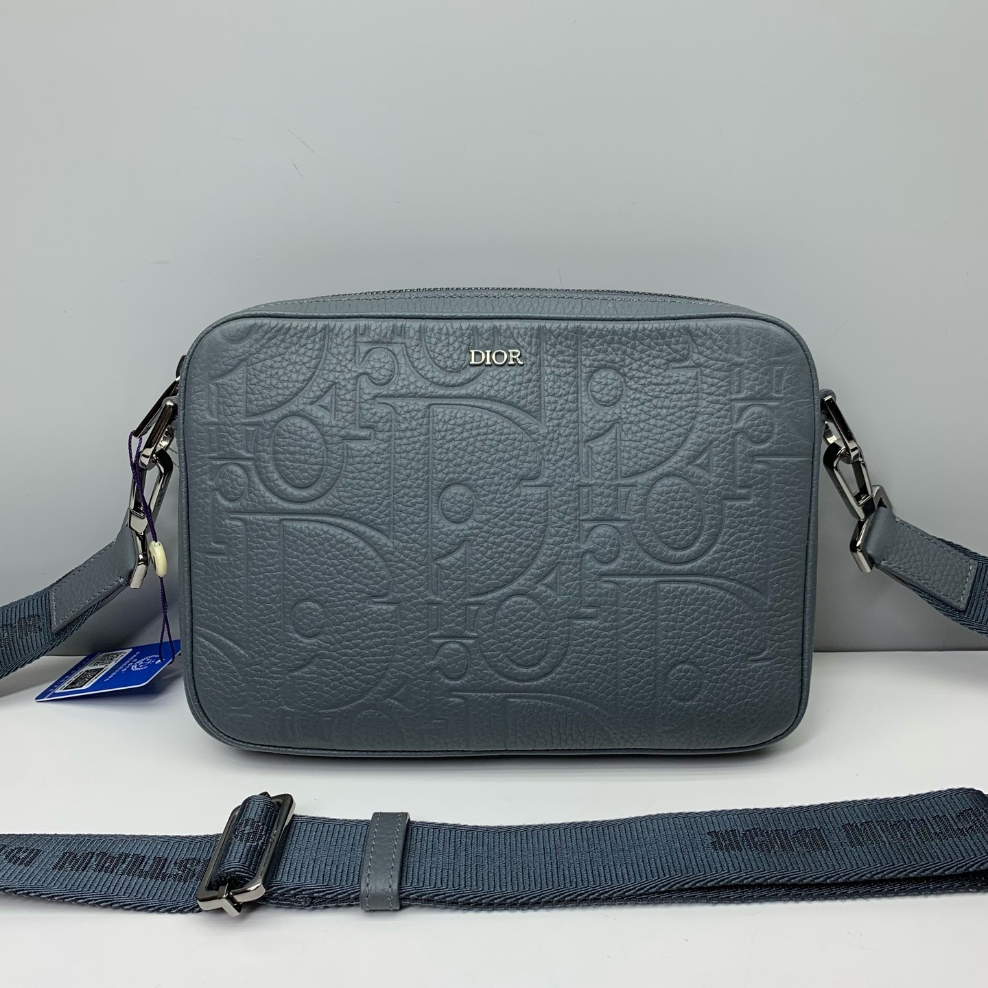 Dior Pre-Owned Authentic Crossbody Bag Dark Grey Free Shipping 23x16x6cm