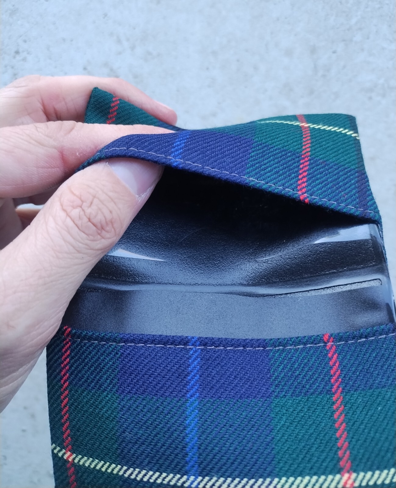 VINTAGE PENDLETON WOOL TARTON PLAID CREDIT CARD, BUSINESS CARD WALLET 4″ X 2.5″
