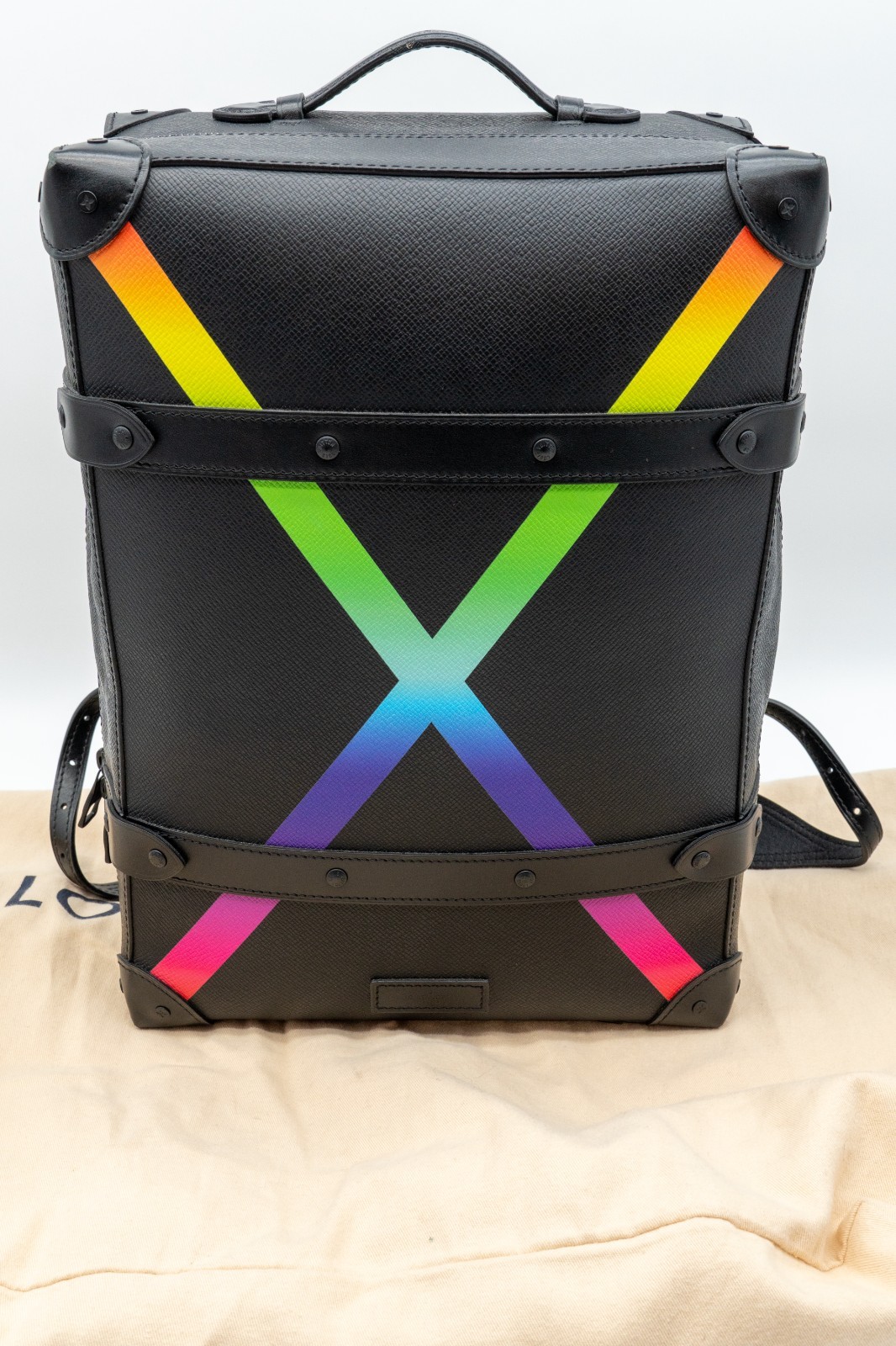 Louis Vuitton Soft Trunk PM Rainbow Taiga Black Backpack Multicolor LV M30337