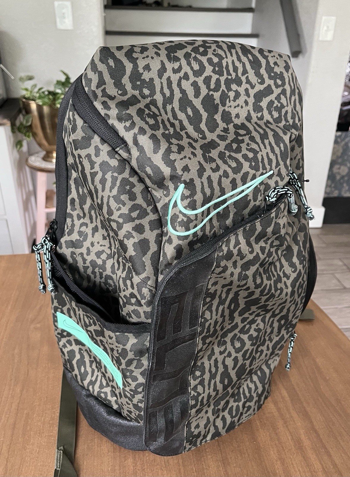Nike Elite Leopard Cheetah Team Issued Blue Black Grey Backpack Rare Excellent
