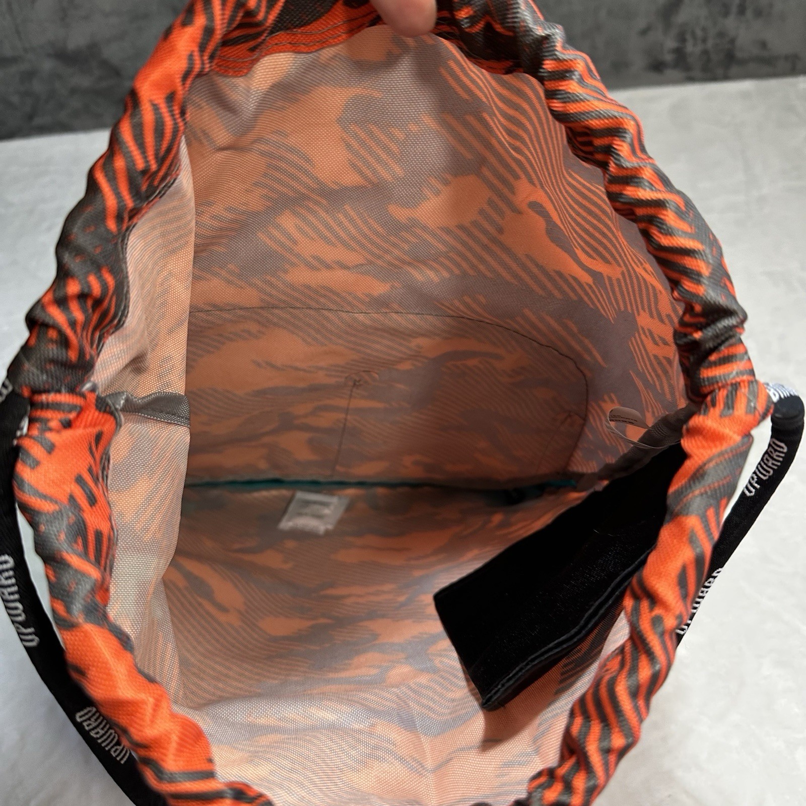 Upward Sports Backpack Draw String Cinch Sack Media Pocket Multi Camo Packable