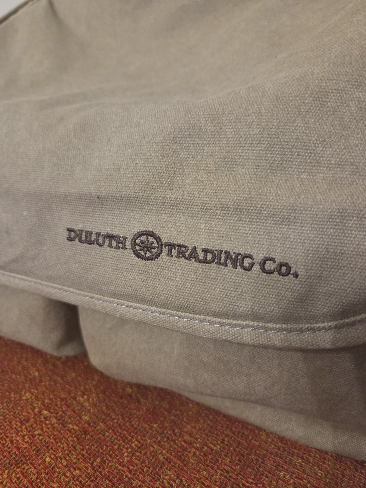 Duluth Trading Co Canvas Laptop Shoulder Tote Messenger Organizer Bag Tan