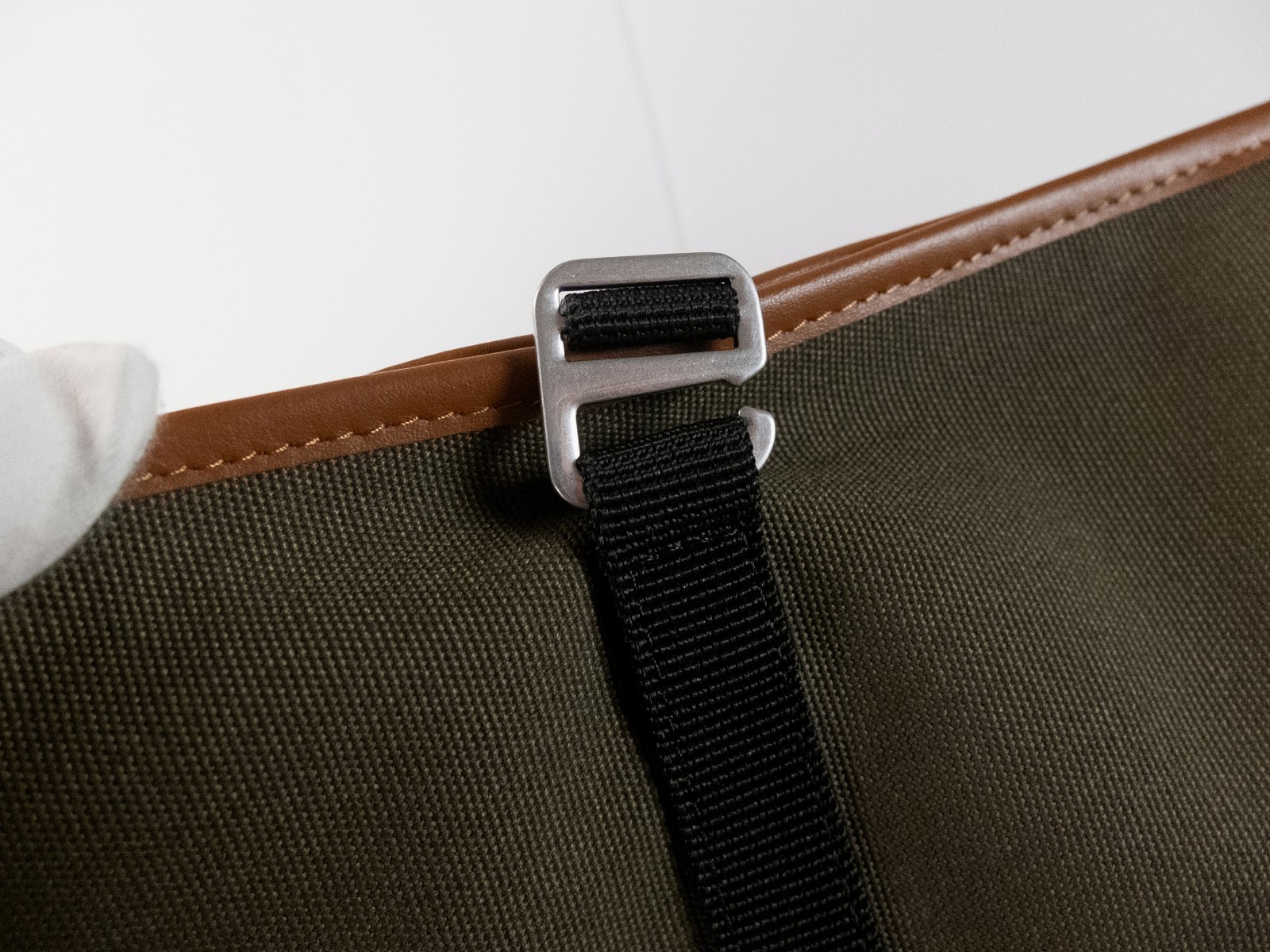 (NO CUSTOMS TAX) PS PAUL SMITH mainline khaki green canvas & leather backpack