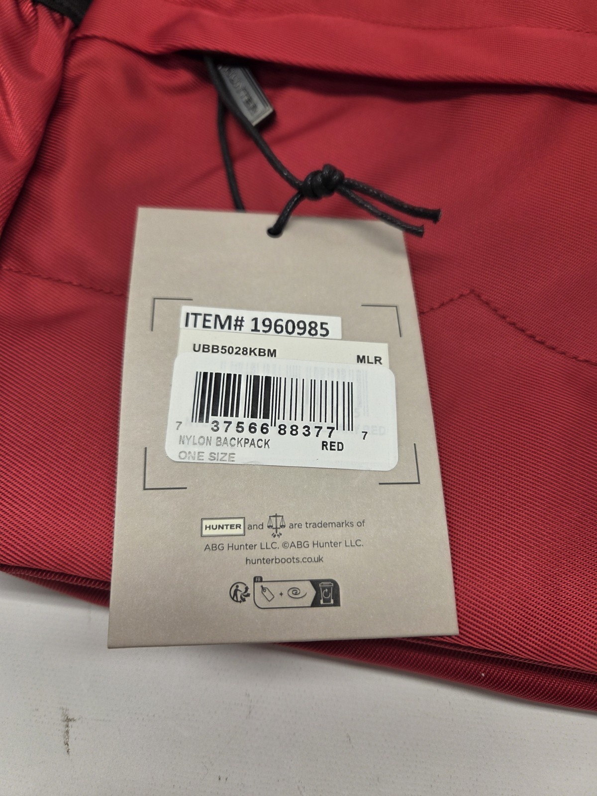 Hunter Top Clip Backpack – Red Color White Logo – Small Size