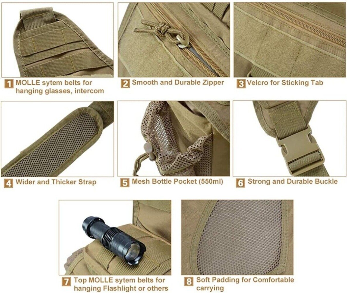 Outdoor Sport Military Multi-functional Tactical Messenger Shoulder Bag for Men