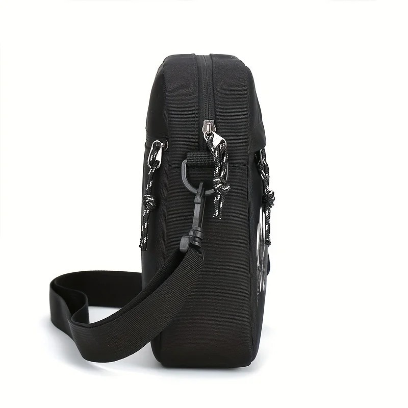 Men’s Skull Print Crossbody Shoulder Bag Adjustable Strap Messenger