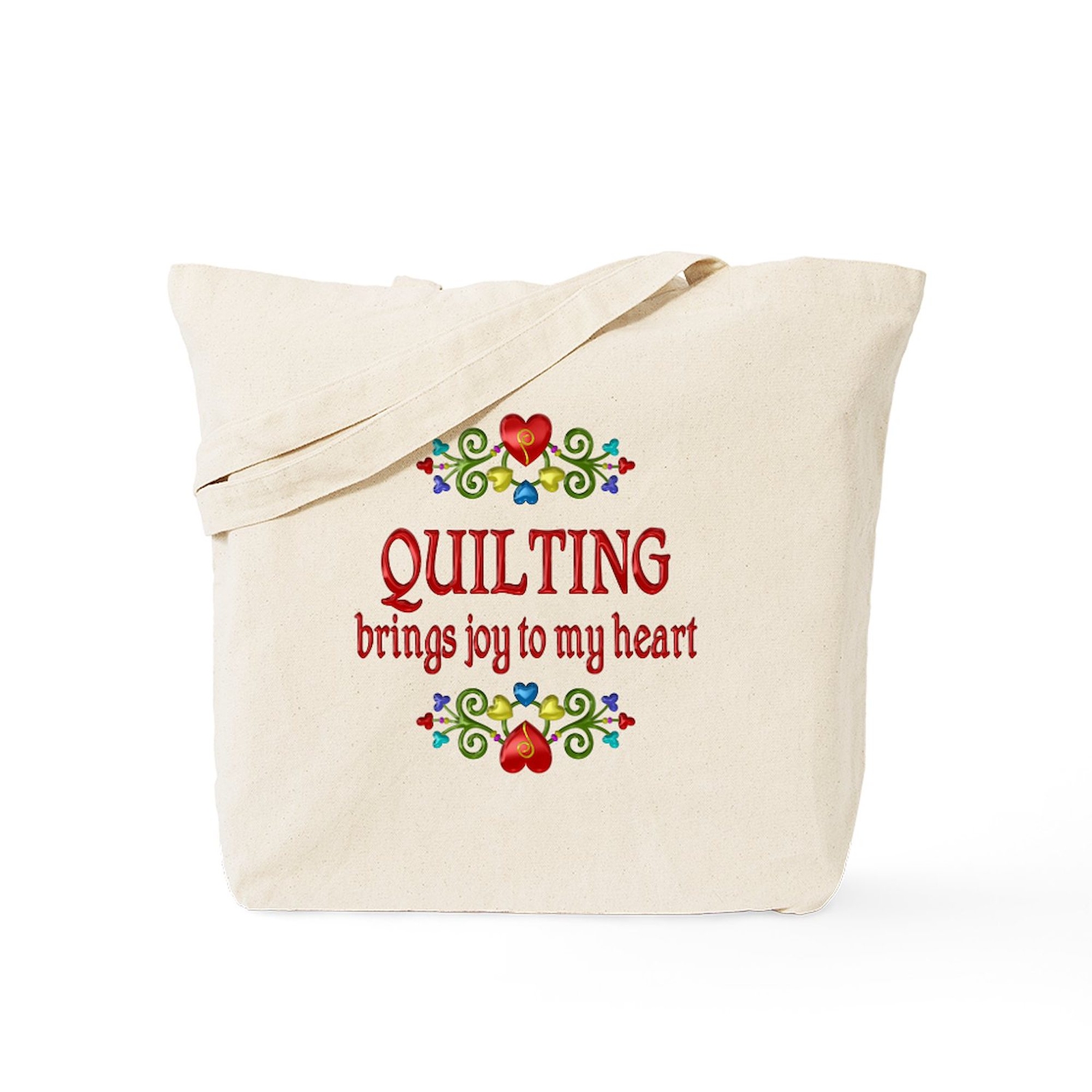 CafePress Quilting Joy Natural Canvas Tote Bag, Cloth Shopping Bag (807065649)
