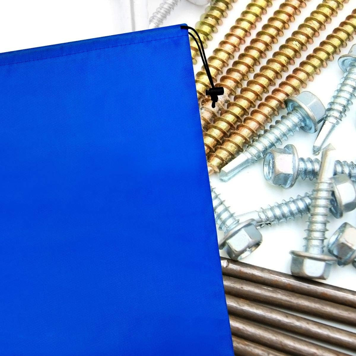 Drawstring Pouch (5 x 7 Inch – 12 Pack – Blue) Small Nylon Cinch Bag with Toggle
