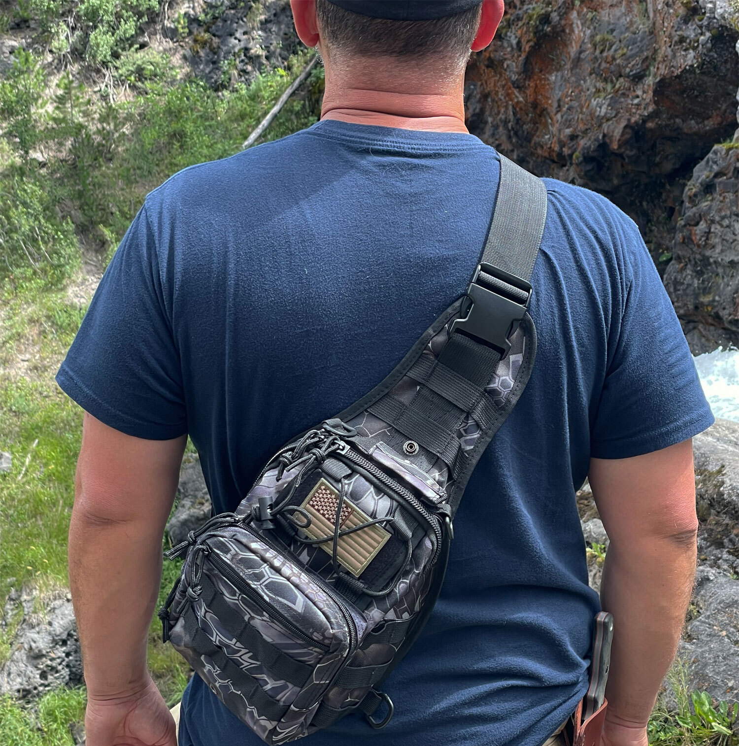 Mens Backpack Tactical Sling Shoulder Bag Molle Travel Chest Pack Outdoor Hiking