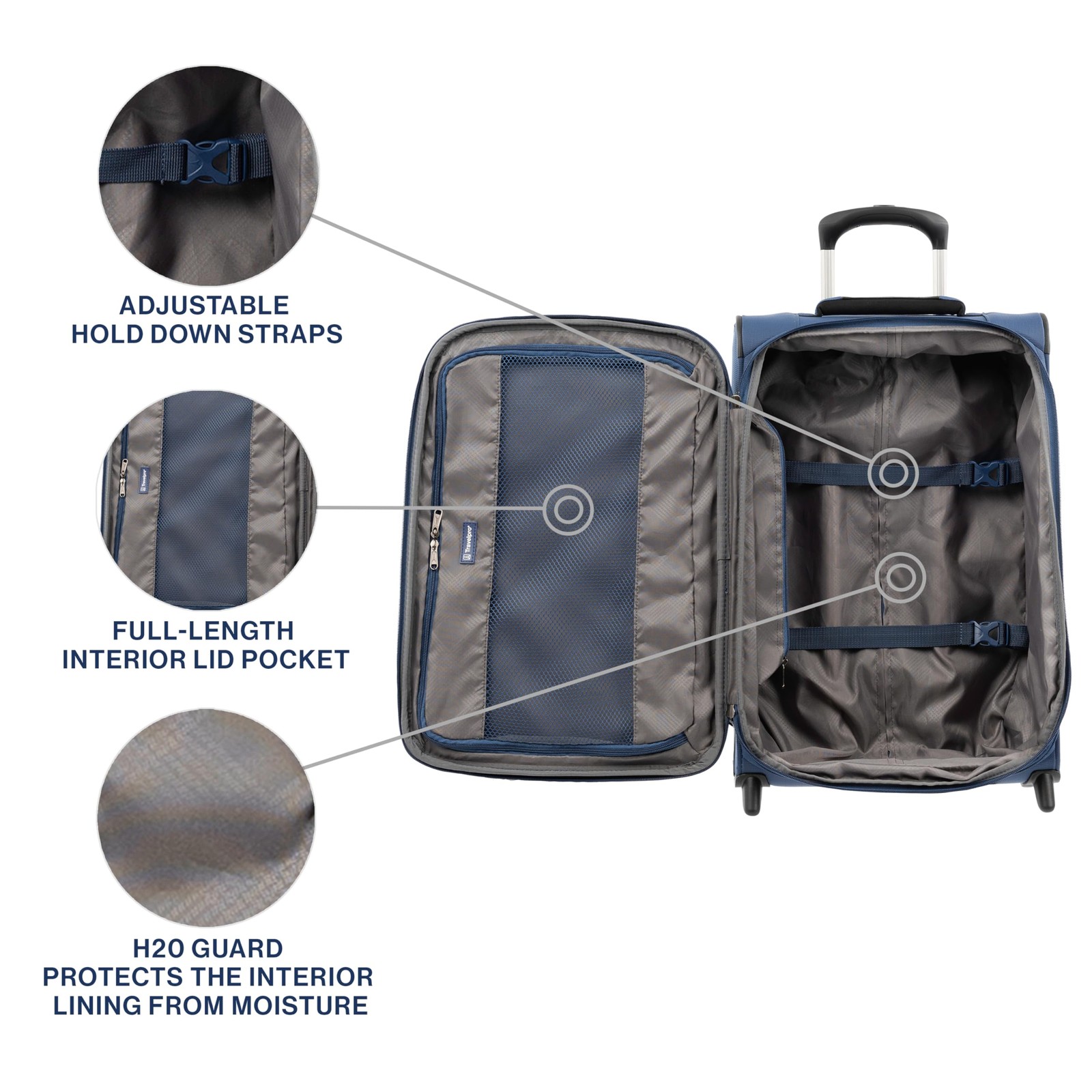 Travelpro Tourlite Softside Expandable Upright 2 Wheel Luggage, 22 Inch U6