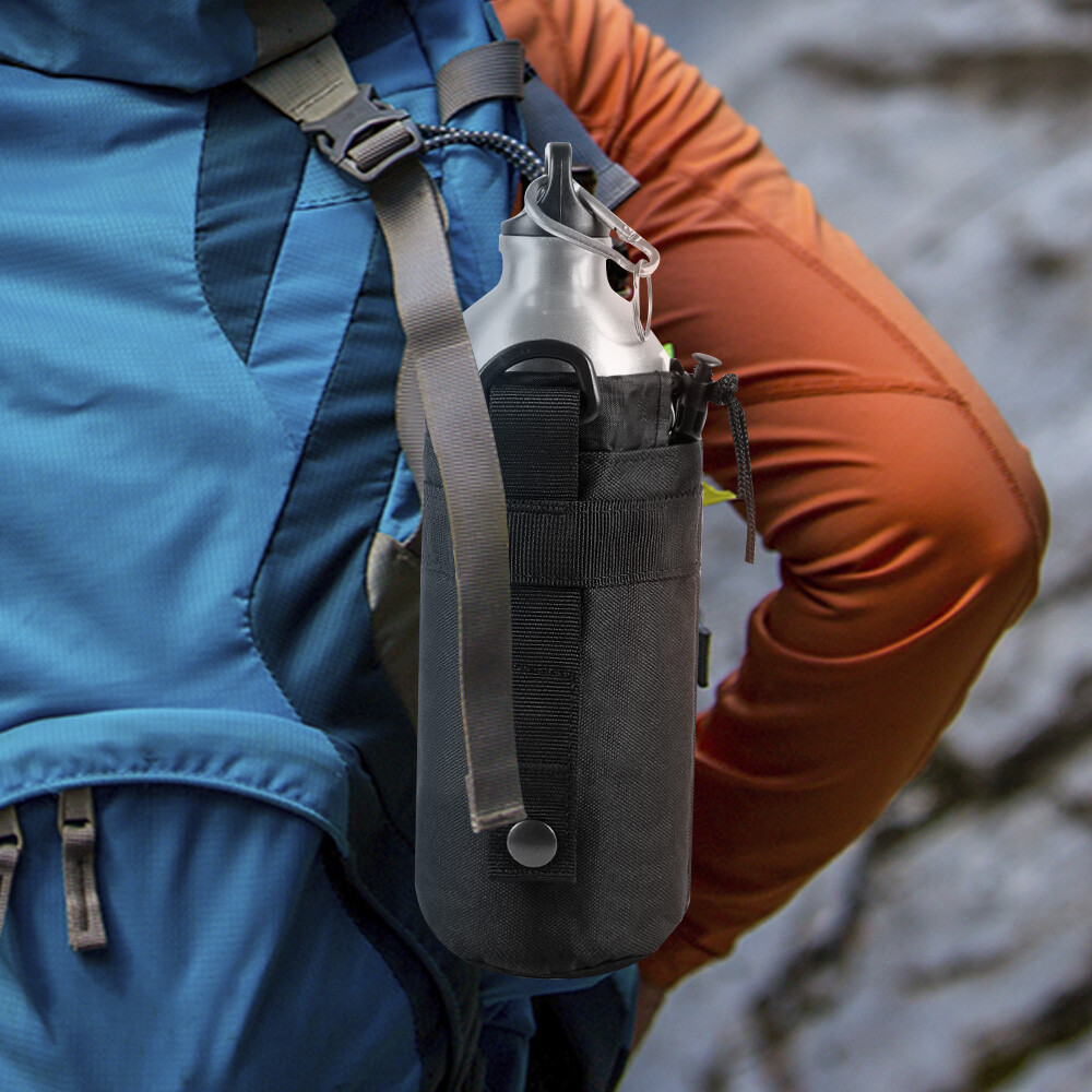 Tactical Molle Nylon Water Bottle Pouch Holder for Outdoor Travel Kit Kettle Bag