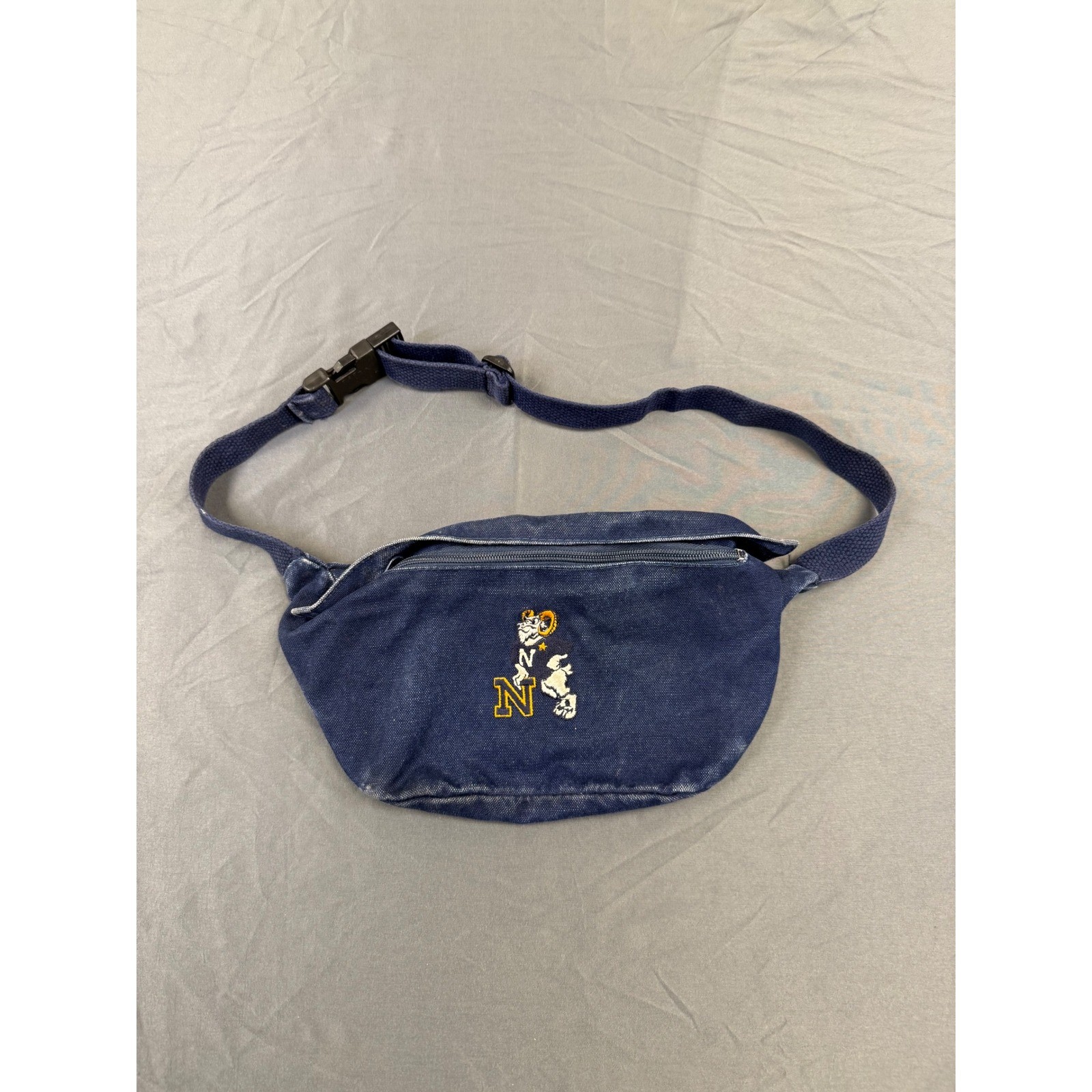 Vintage Navy USNA Bill the Goat Canvas Fanny Pack Bags by Mimi Annapolis Blue