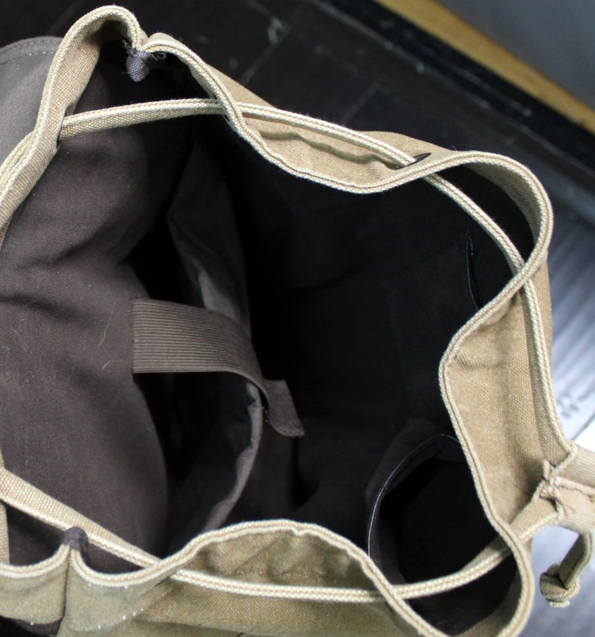 Canvas Leather Backpack Mens Medium Brown Outdoor Hiking Travel Rucksack Pockets