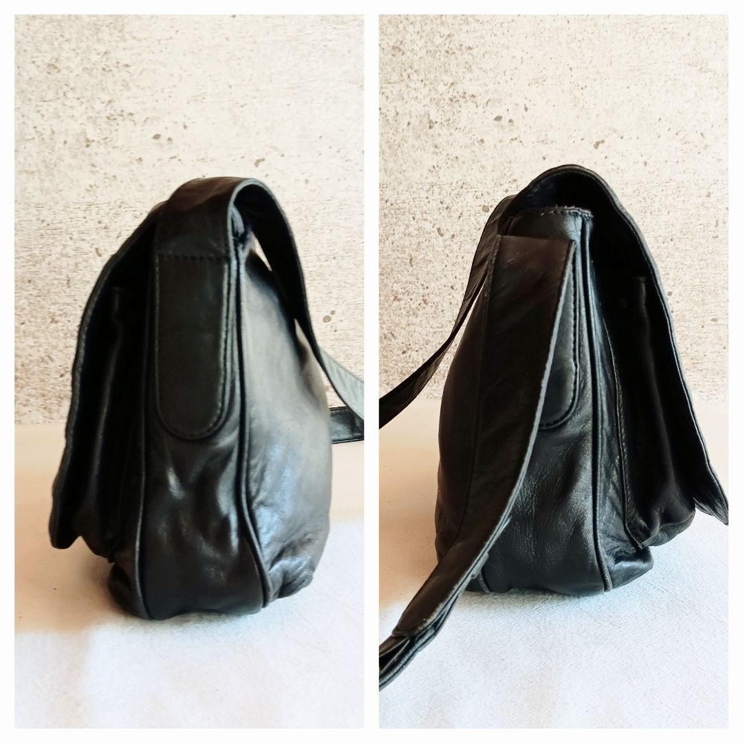 Loewe Vintage Leather Shoulder Bag Crossbody Anagram Black w/dustbag 27x21x5cm