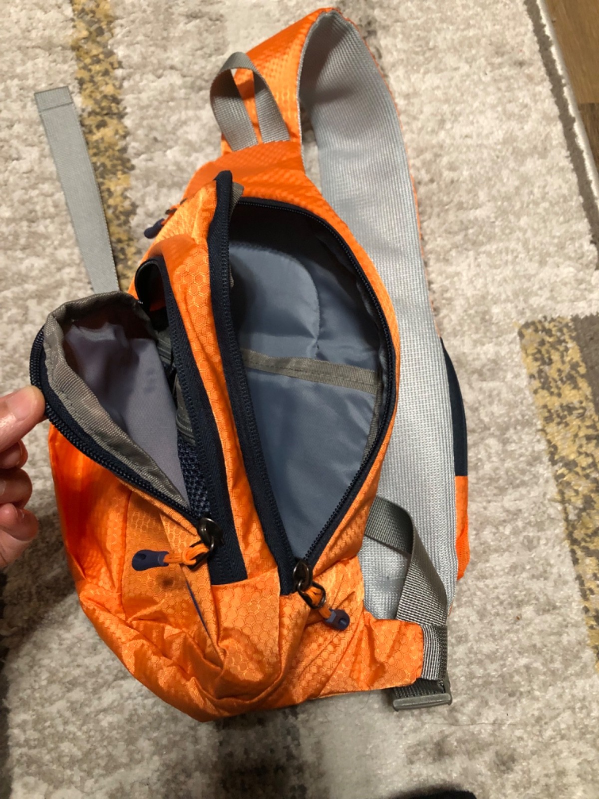 Apex Nylon, orange unisex crossbody bag small Hiking Camping, Travel, outdoor