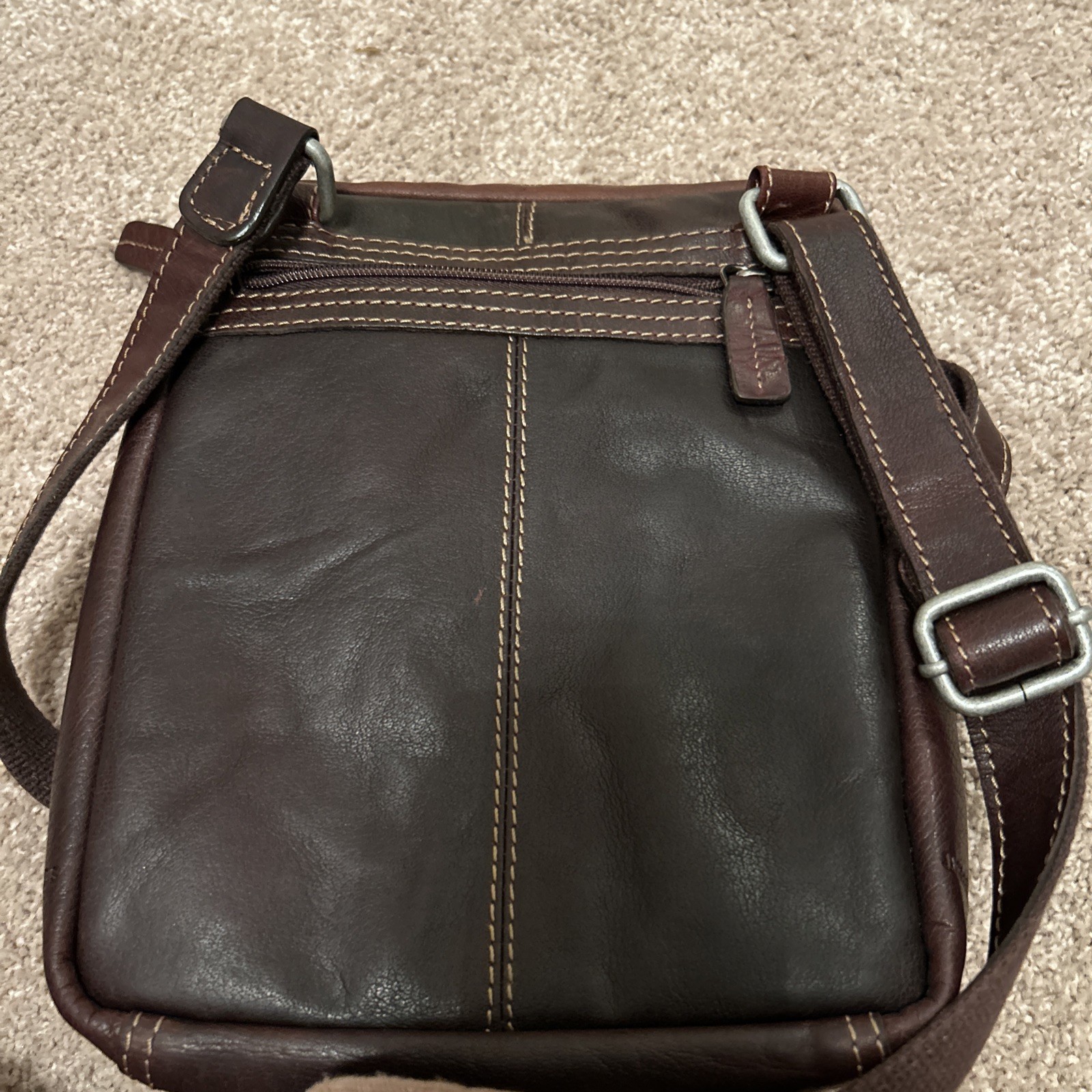 Leather Artisan Heavy Leather Messenger Bag Crossbody 10in X9 In . Never Used