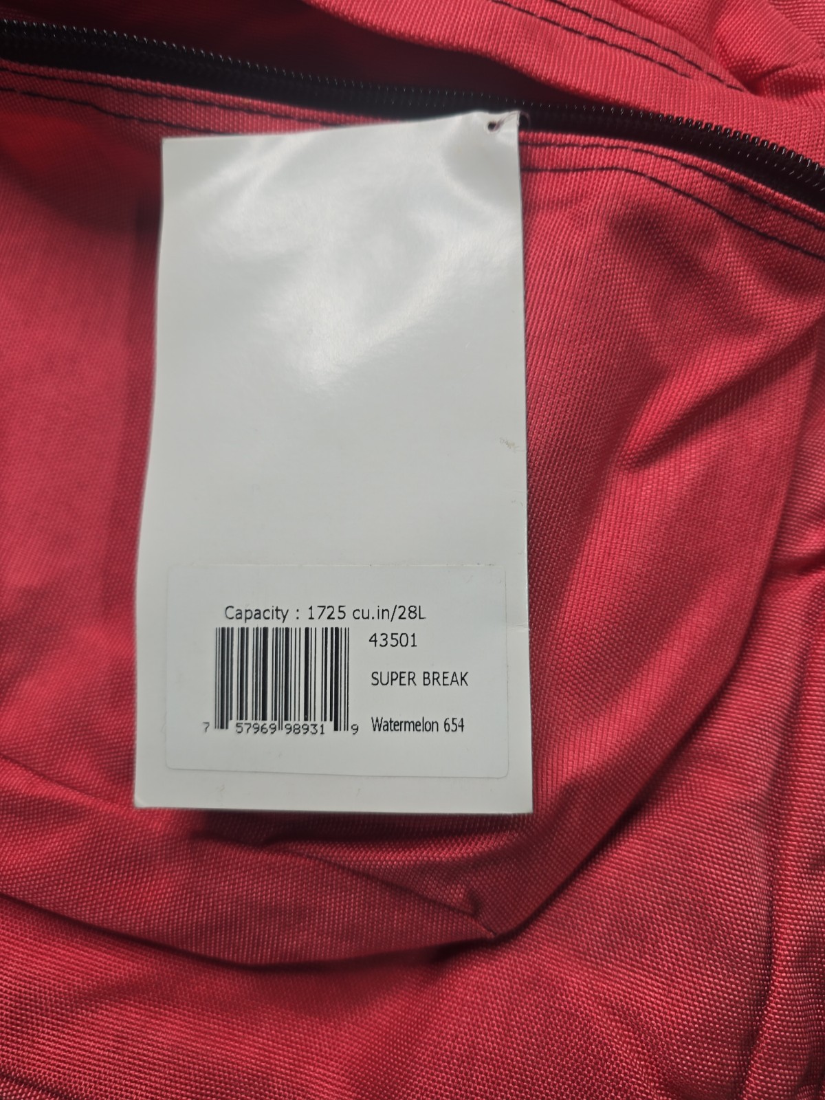 New Vintage JanSport Super Break Backpack Watermelon 654 43501 NWT