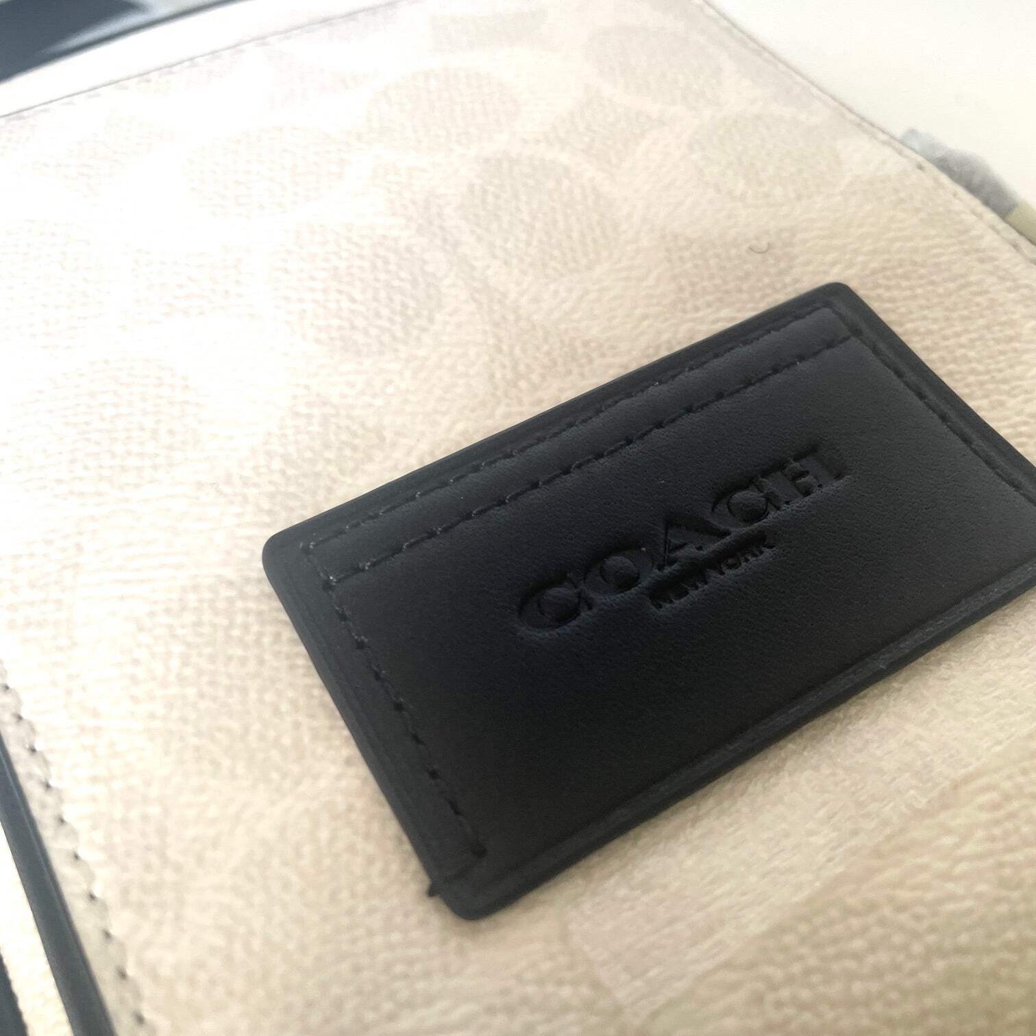 Coach Racer Sling Pack CV763 Black Chalk Signature Canvas Leather