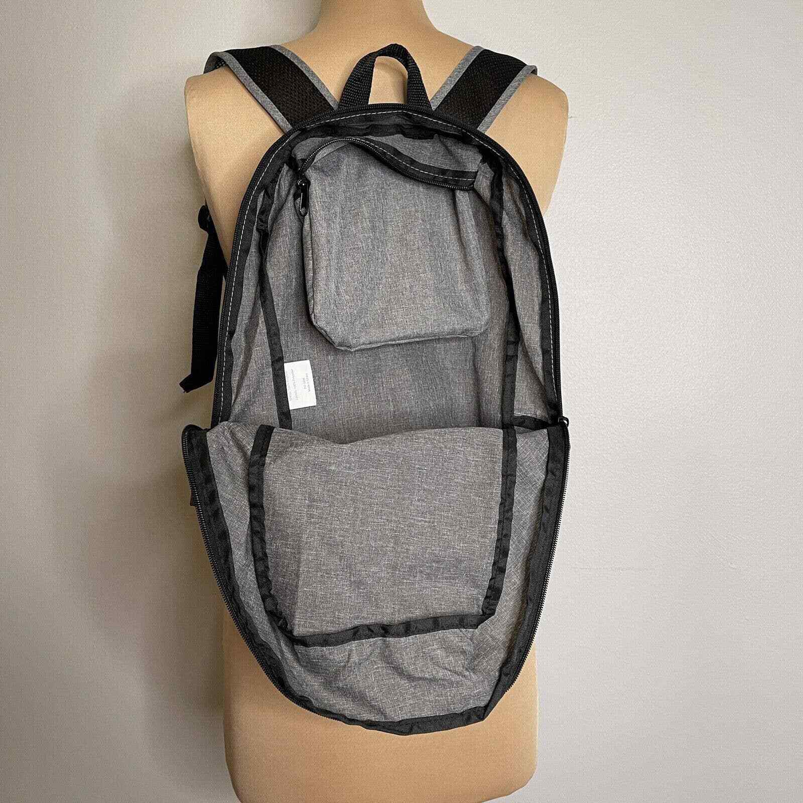 Origaudio Foldable Computer Gray Backpack Zipper Square Rectangular
