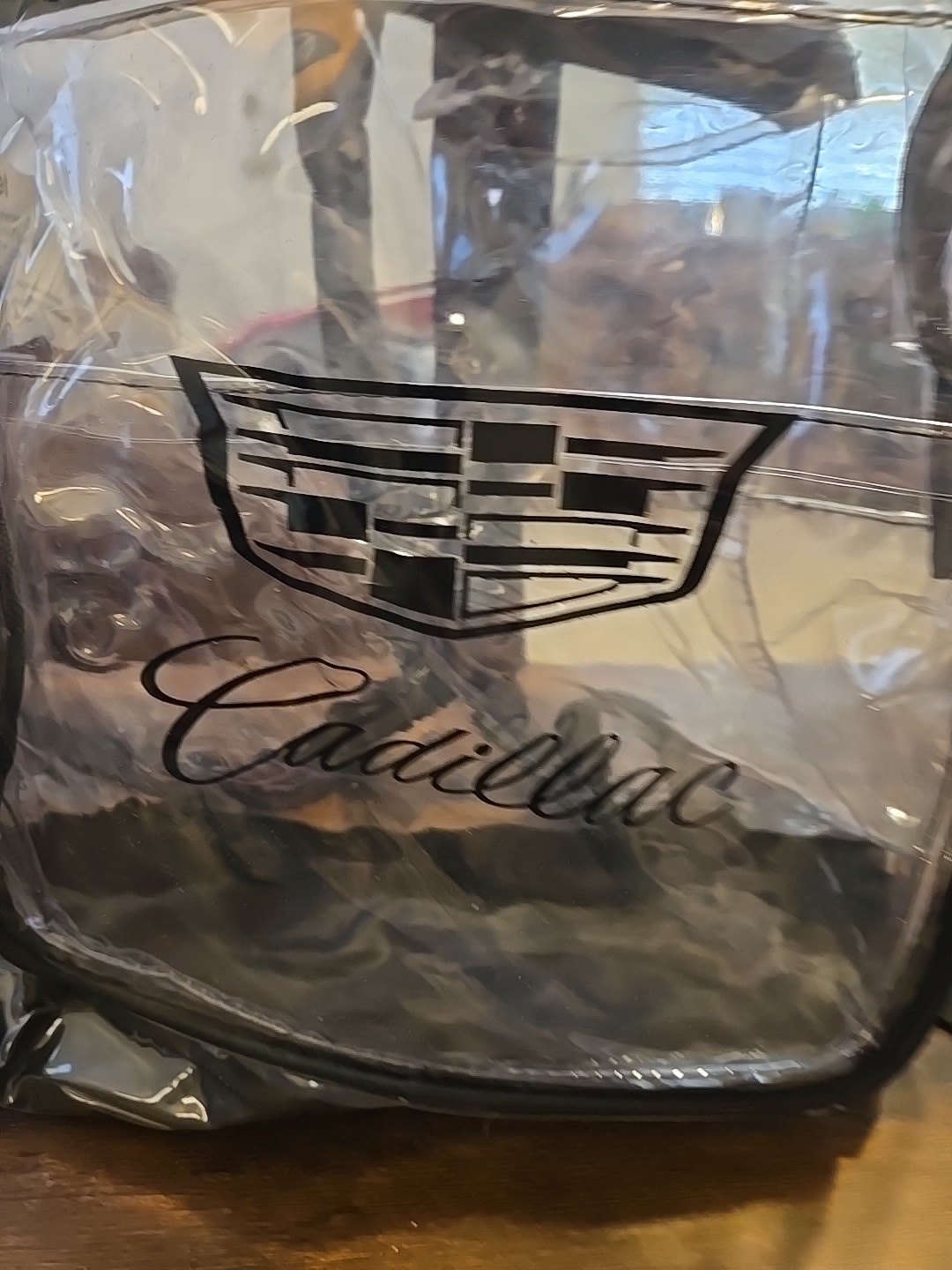 Bullet Cadillac Logo Clear Plastic Black trim Backpack