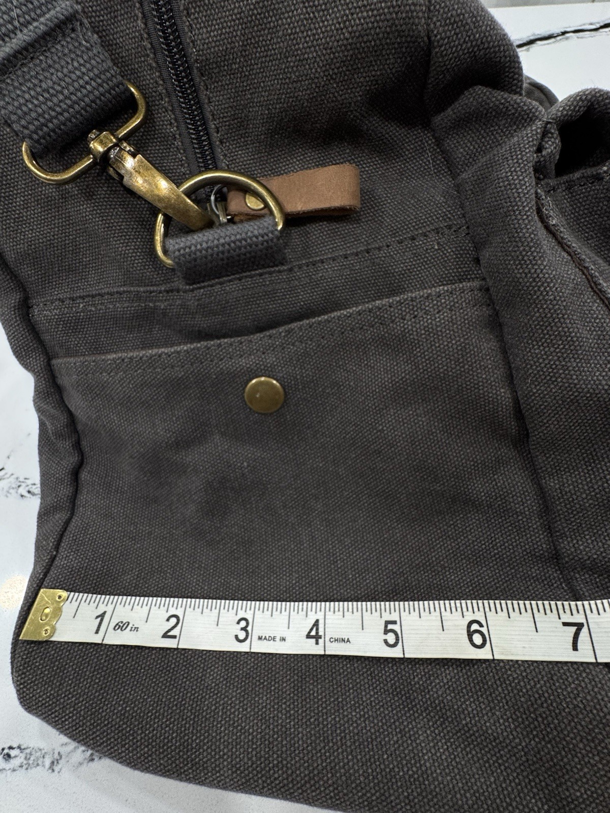Muchuan Canvas Messenger Duffel Bag Gray Travel Tote w/ Pockets 24x14x7