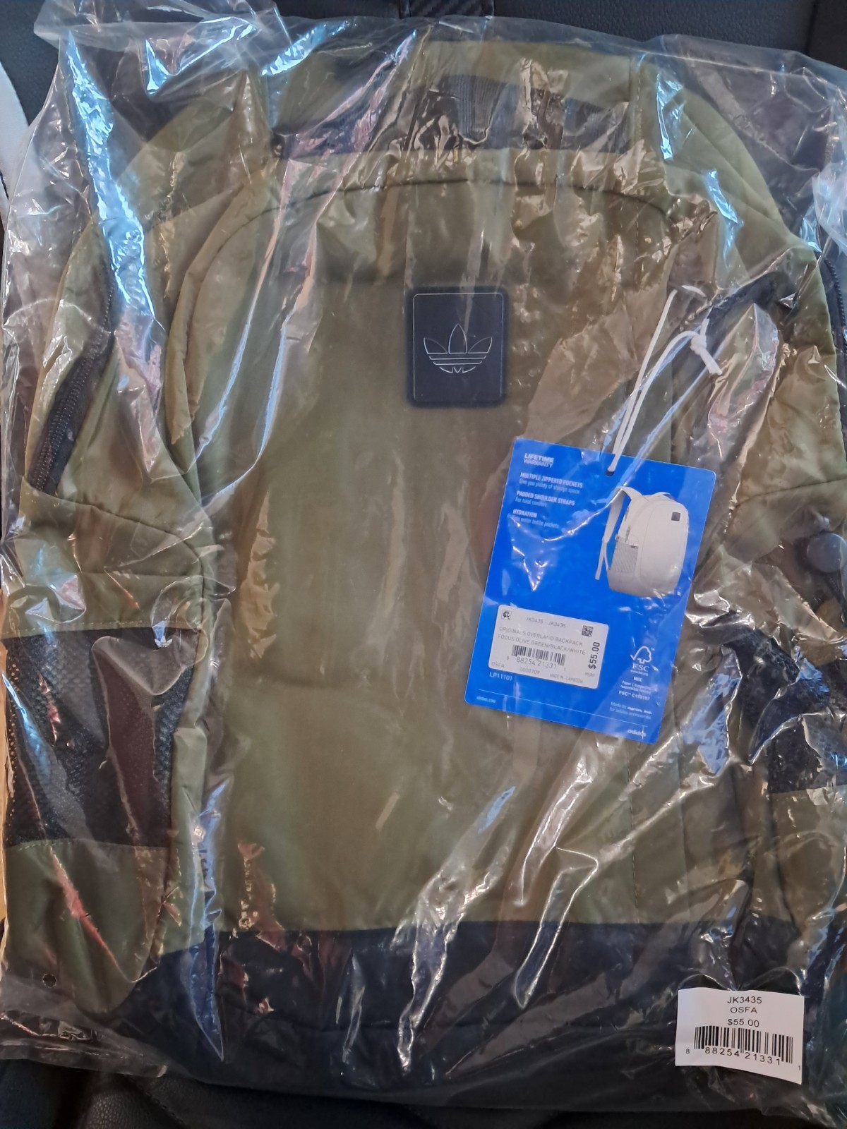 Adidas Overland Backpack – Olive Green/Black/White