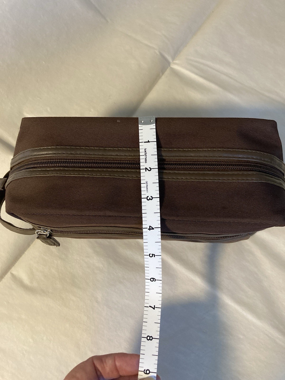 Calvin Klein Fabric Brown Toiletry Shave Bag Travel Case Dopp Kit