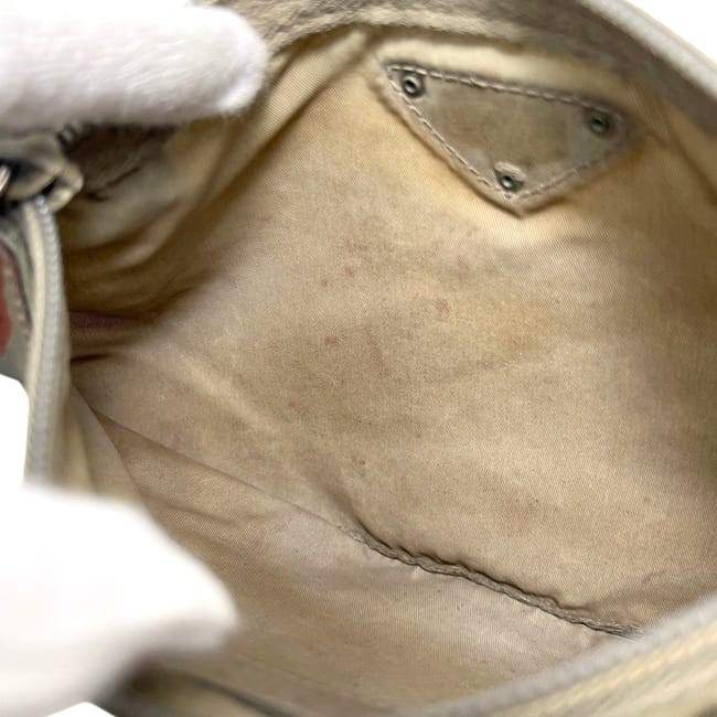 Prada pouch, khaki/beige, Tessuto leather, nylon, used, item number 104, PRADA,