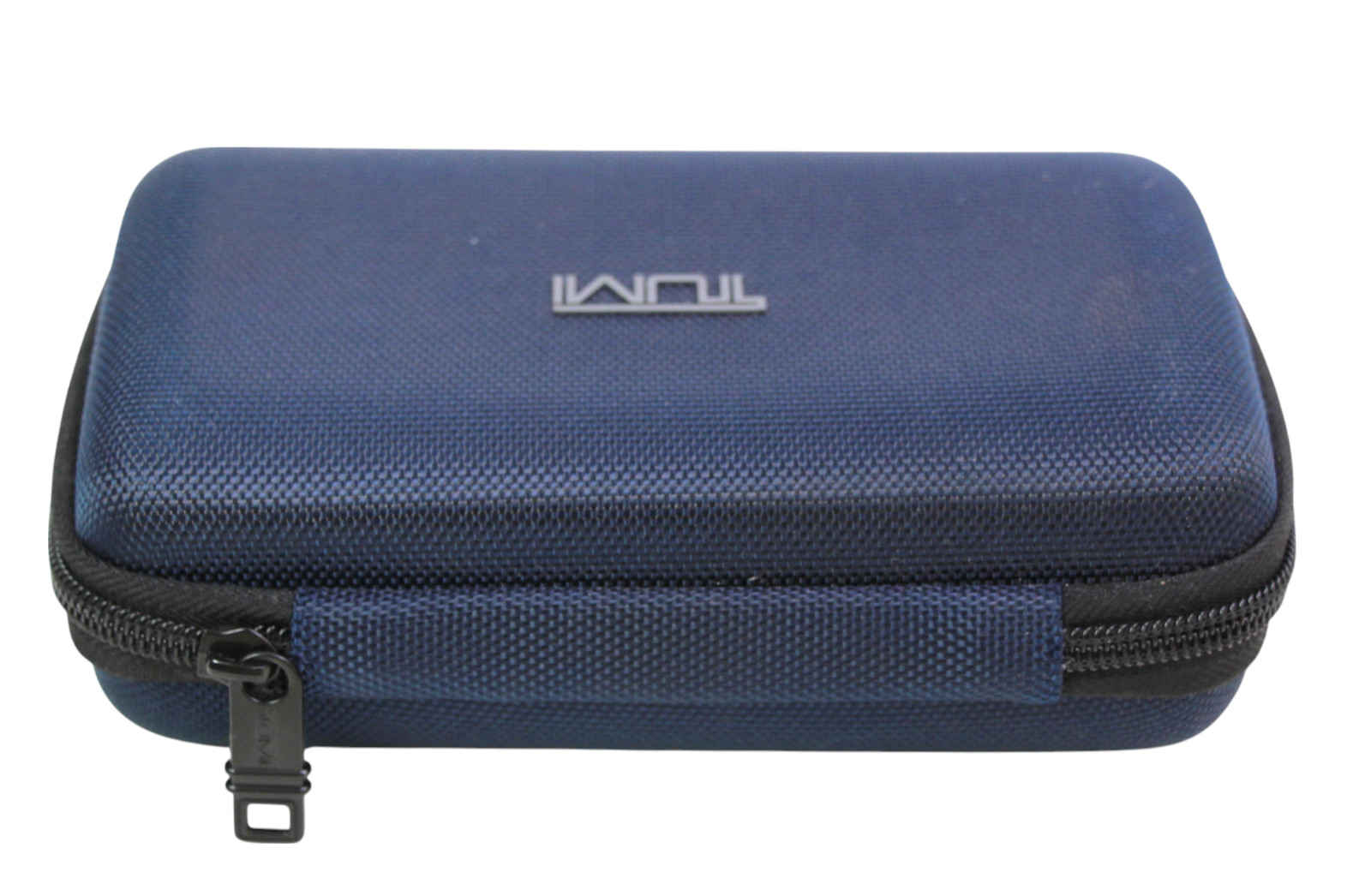 Tumi For Delta BLUE HARD SHELL ZIP AROUND CASE TOILETRY TRAVEL BAG EMPTY