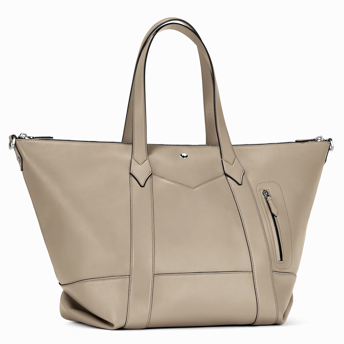 Montblanc Dusty Grey Soft Medium Leather Duffle Bag 131232 – New