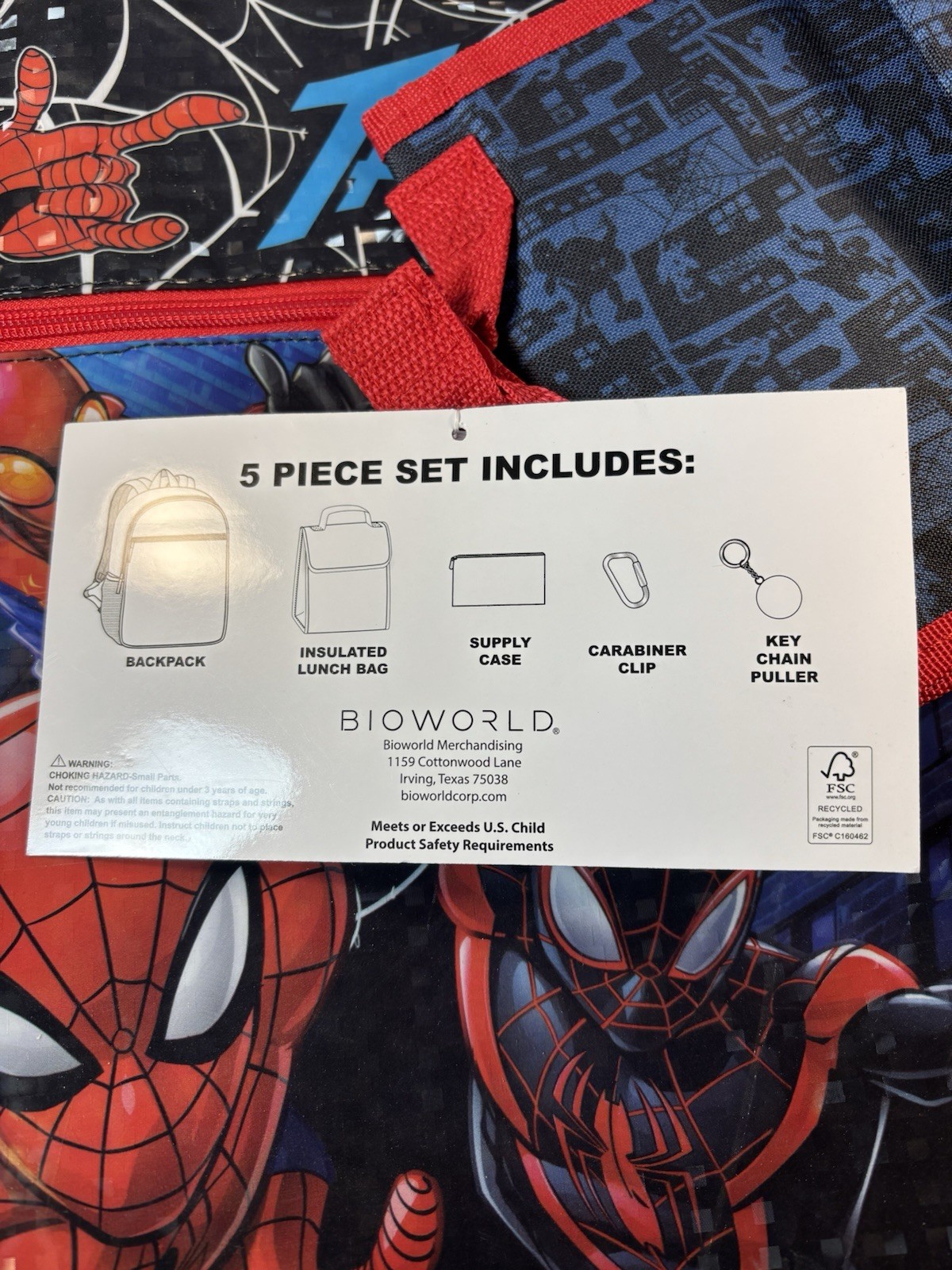 Marvel Spiderman Kids 5-Piece Backpack Set 16″ Multicolor