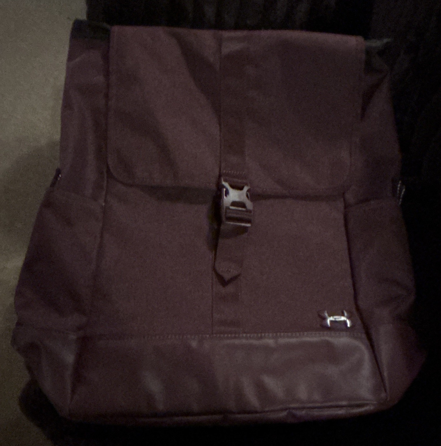 Under Armour Black/Purple Medium Backpack Buckle Drawstring Padded Straps