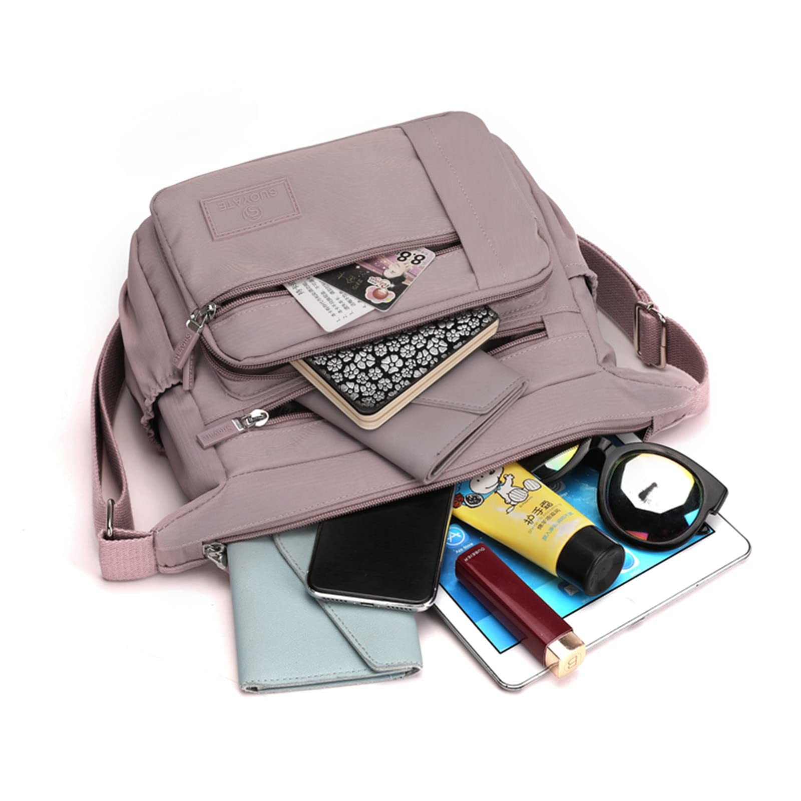 Casual Crossbody Bag, Nylon, Multiple Pockets, Crossbody, Messenger Bag, H…