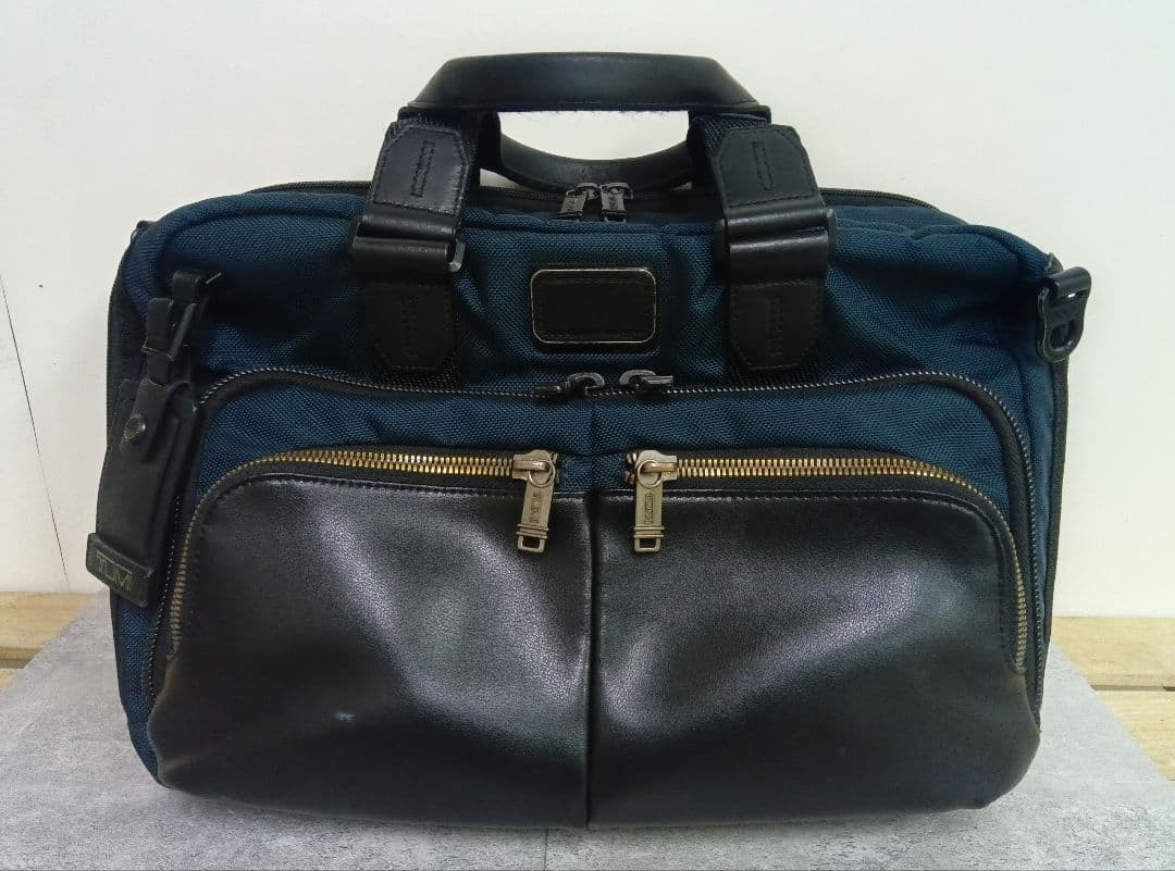 Tumi Alpha Bravo Slim Commuter Briefcase Navy H28 W37 D13-18cm No Shoulder