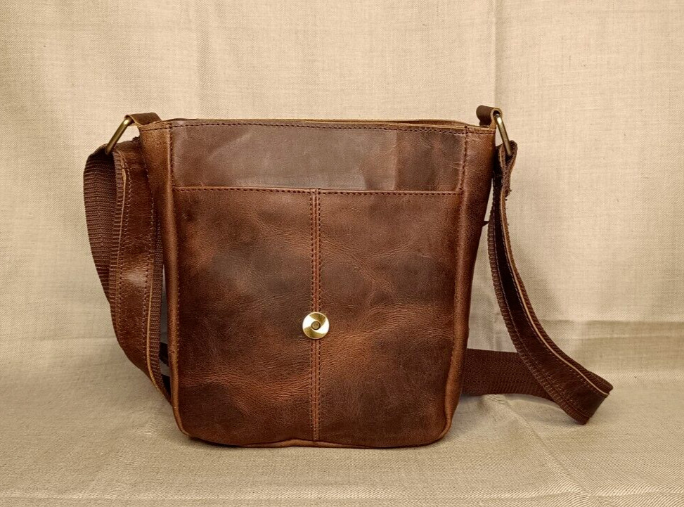 Buffalo Leather Crossbody Messenger Bag Purse Satchel Handbag Sling Bags 9 In