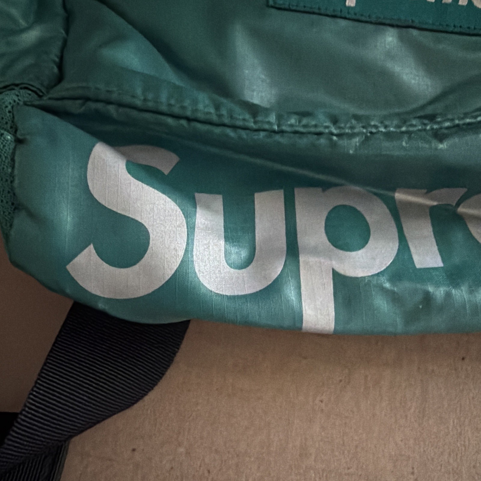 AUTHENTIC preowned SUPREME waist bag teal GREEN fanny pack FW17 pockets PLUS vgc