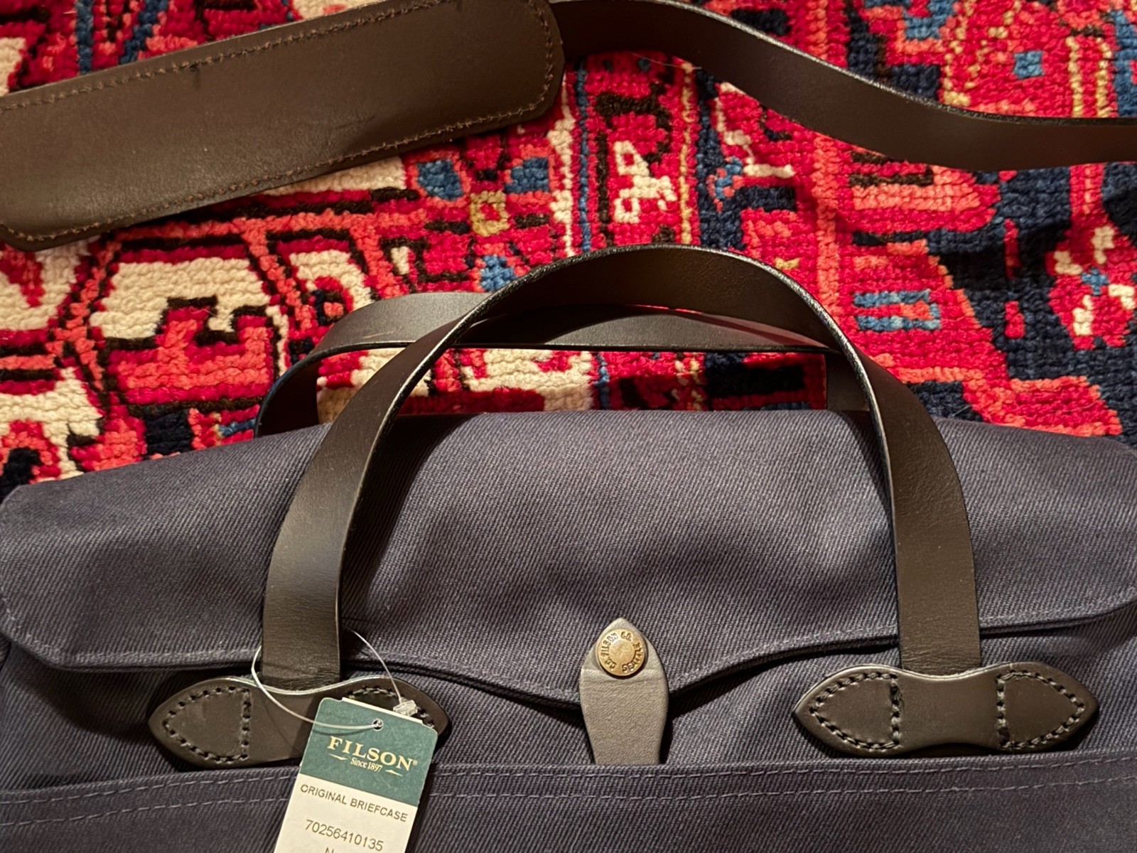 NWT NEW RARE FILSON ORIGINAL BRIEFCASE RUGGED TWILL MADE IN USA NAVY