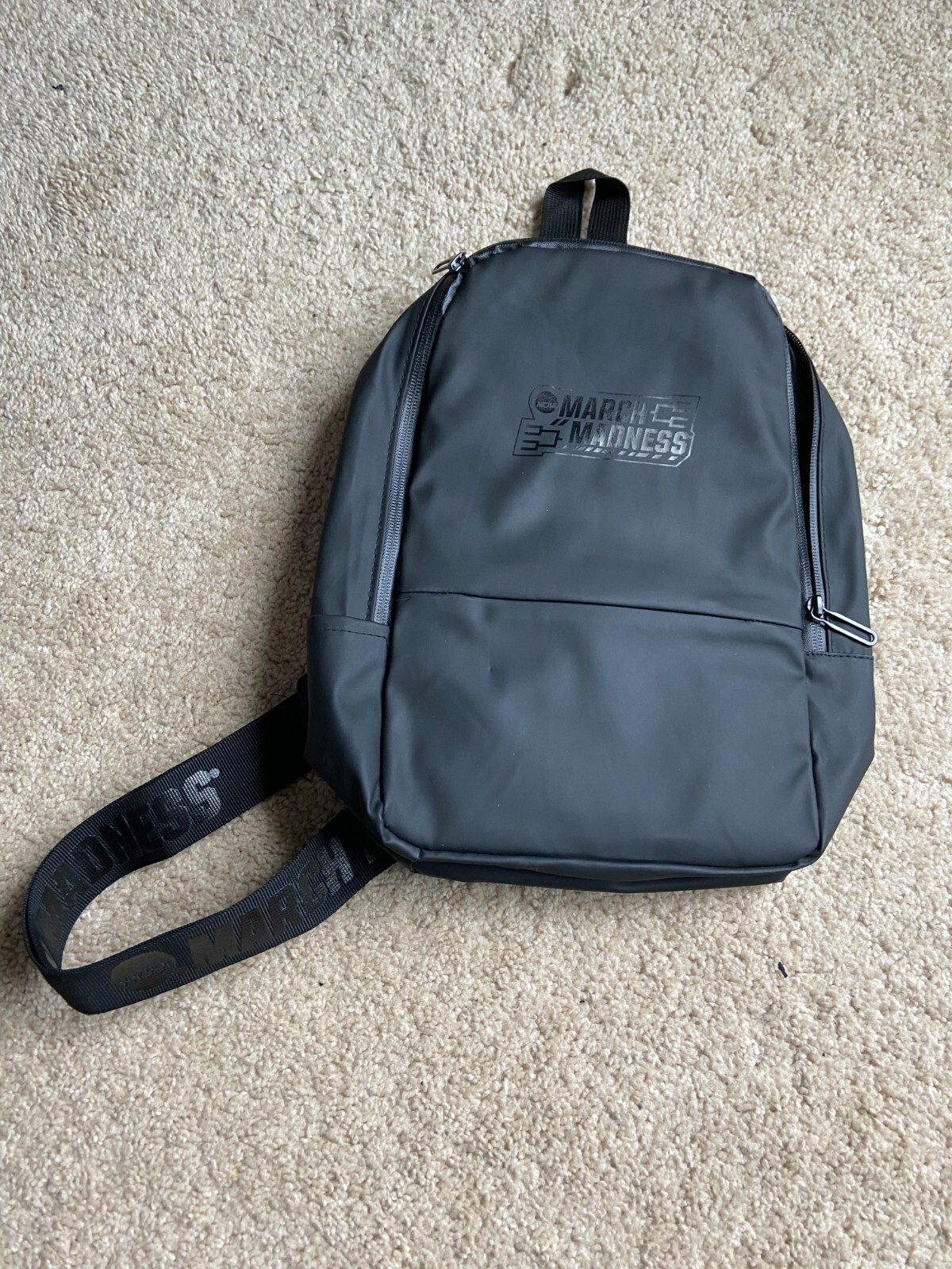 March Madness Single Strap Black Backpack