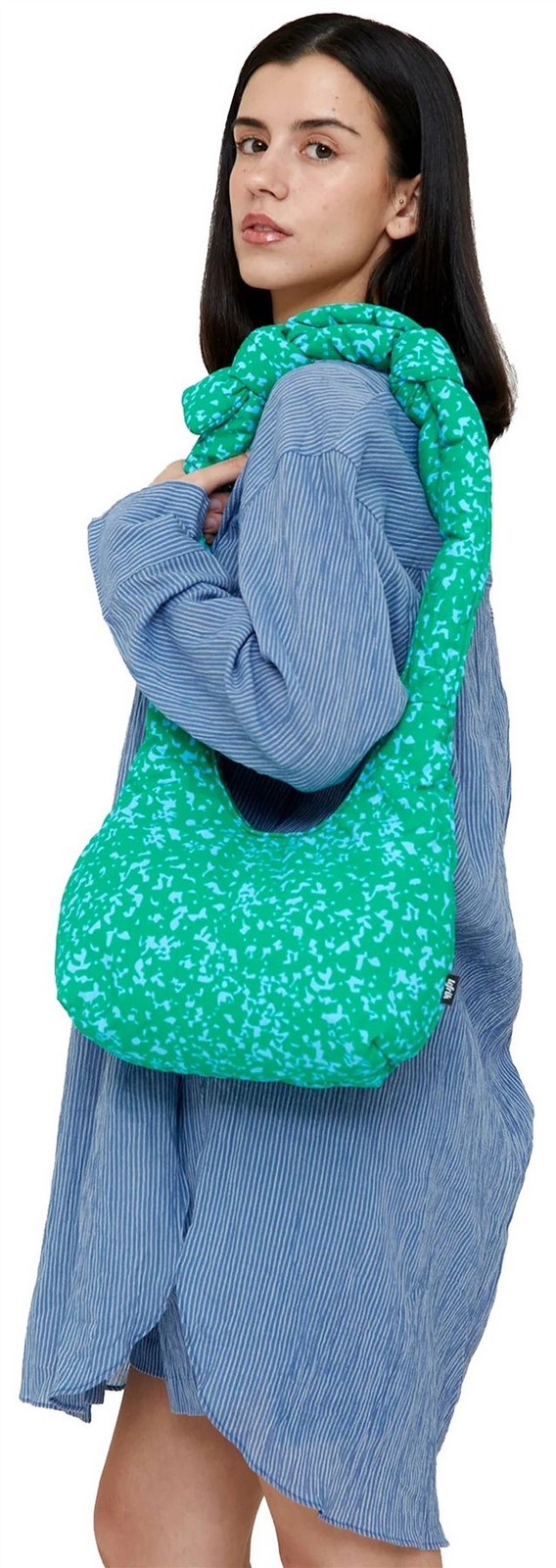 Lefrik Womens Coco Davez Biwa Puffy Mini Shoulder Bag – Green/Blue