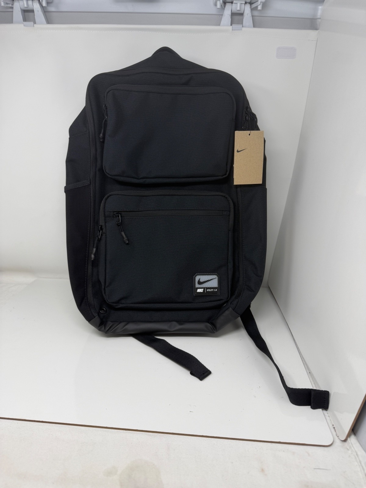 Nike 27L Utility Backpack Black White, Durable Unisex Gym & Travel Bag