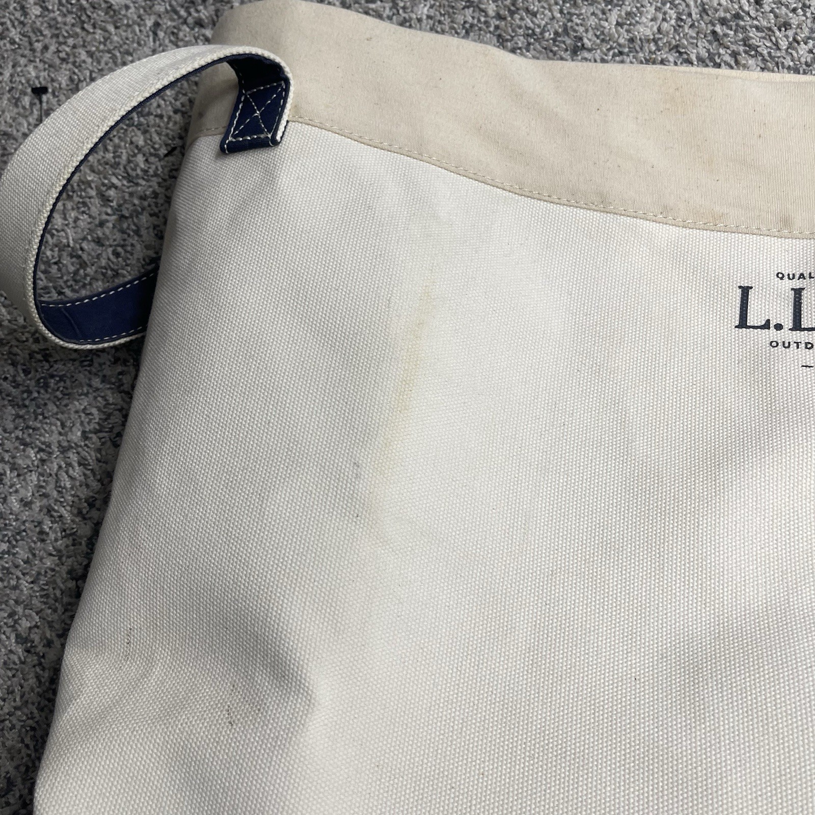Large L.L.Bean Canvas Laundry Tote Storage Bag 25inx22in Embroidered Rare