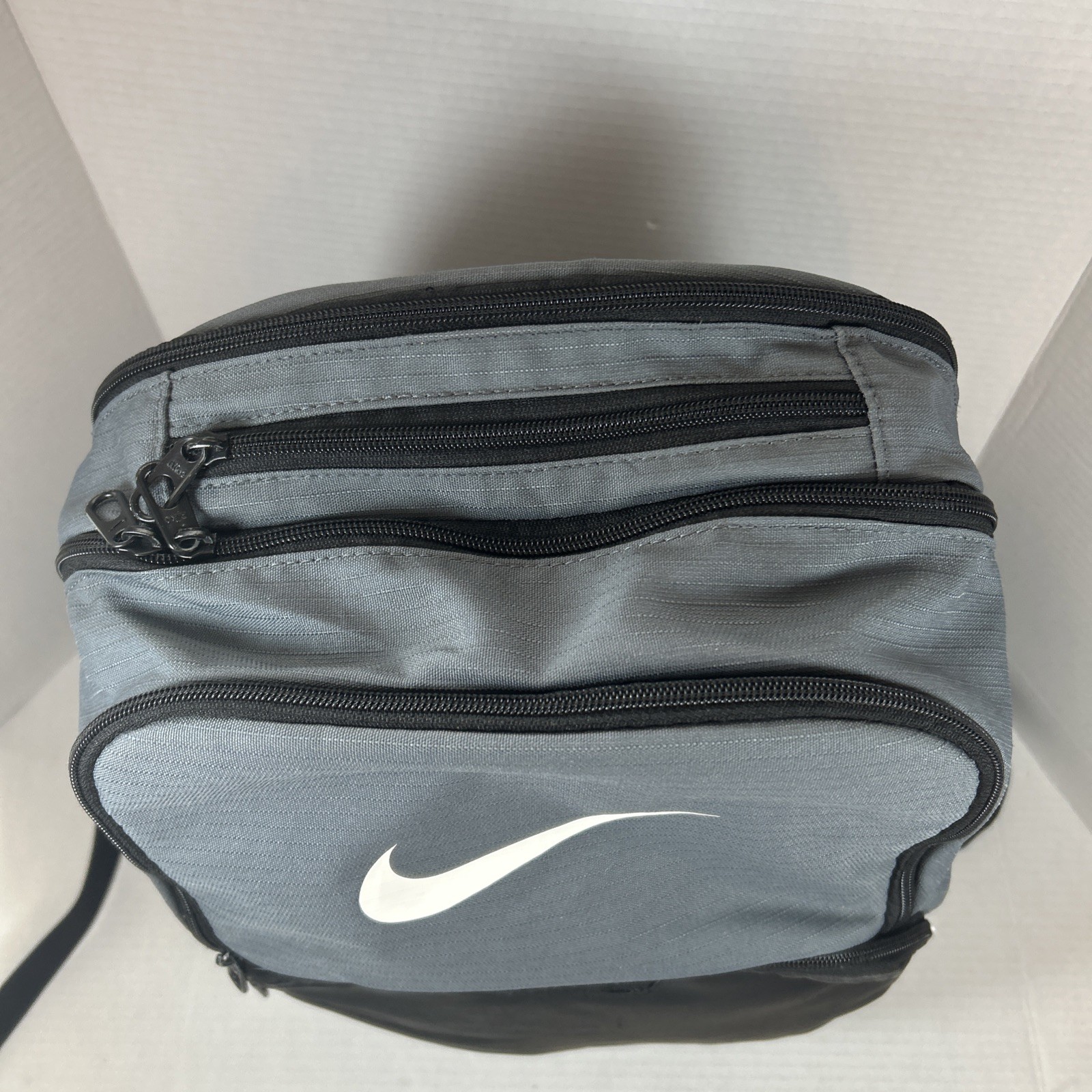 Nike Swoosh Logo Backpacks Solid Black Gray Colorblock School College Work