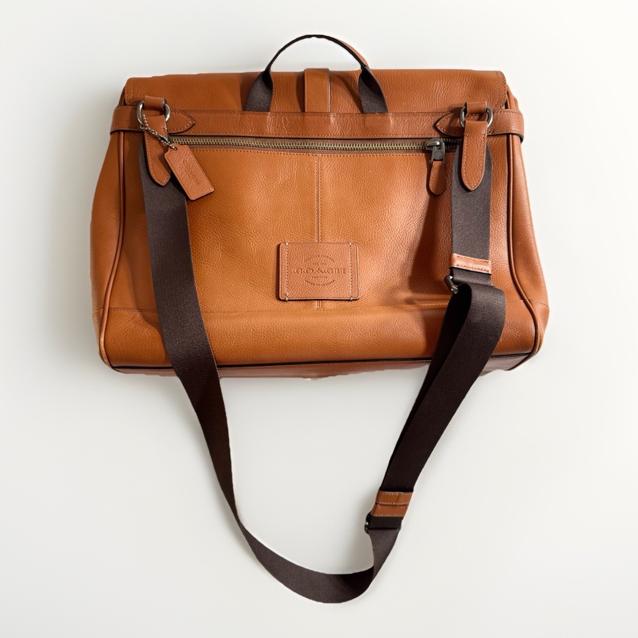 Coach Hudson Saddle Pebbled Leather Messenger Bag