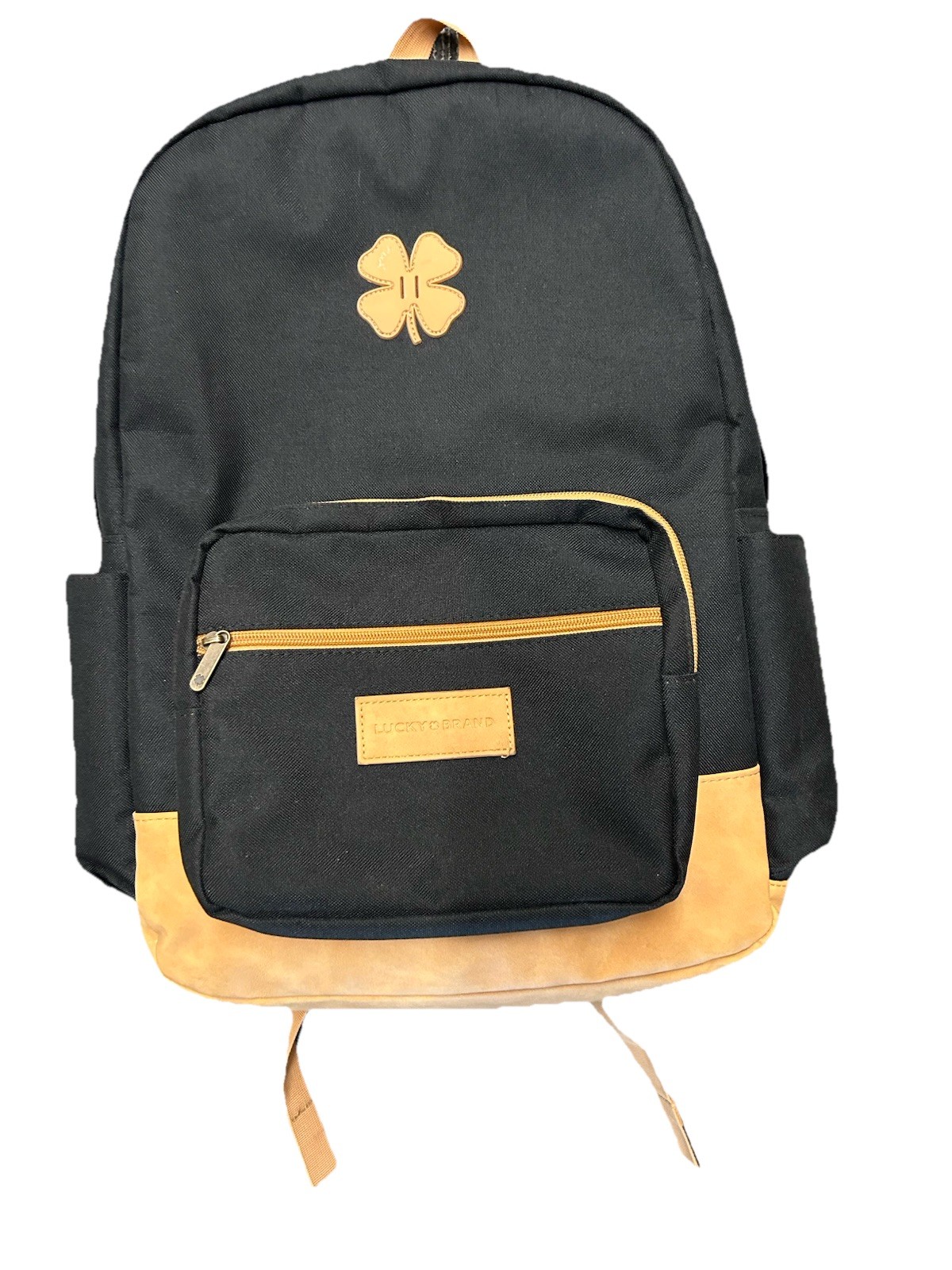 Lucky Brand Black and Faux Leather Backpack see photos
